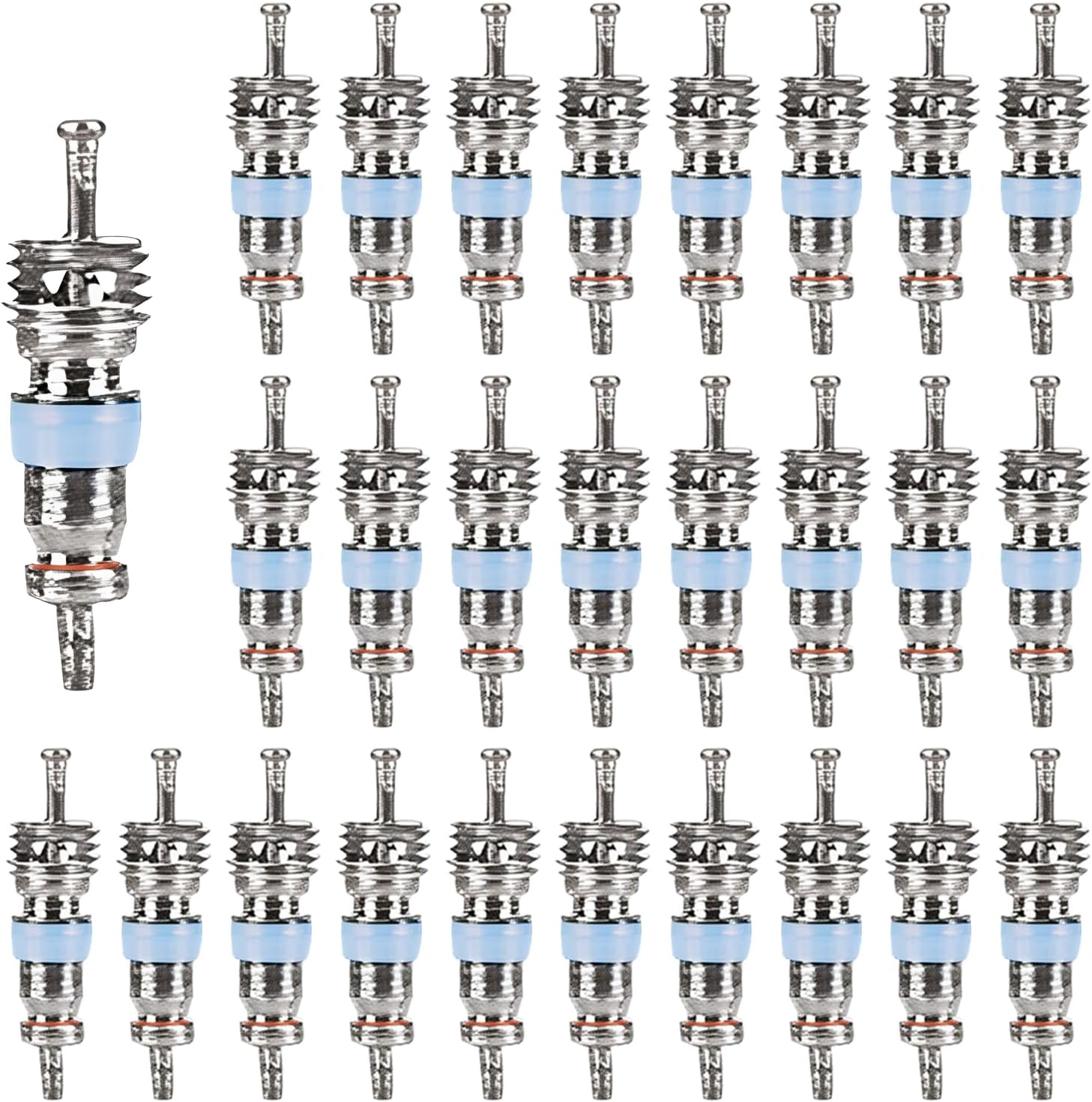 80Pcs Hvac Schrader Valve Core for R32 R22 R410A Refrigerant, AC Schrader Valve Kit, High Pressure with Teflon Seal,HVAC Replacement Part Ideal for Refrigeration Systems and Air Conditioning