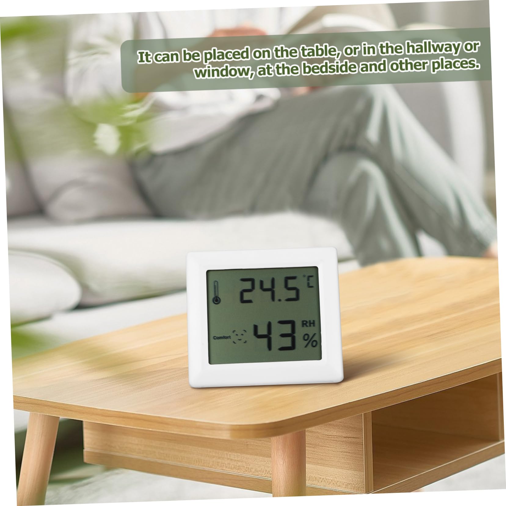 VICASKY 2Pcs Digital Hygrometer Indoor Thermometer Compact Room Temperature Monitor with LCD Display Humidity Sensor for Home Office Use Celsius Fahrenheit Options