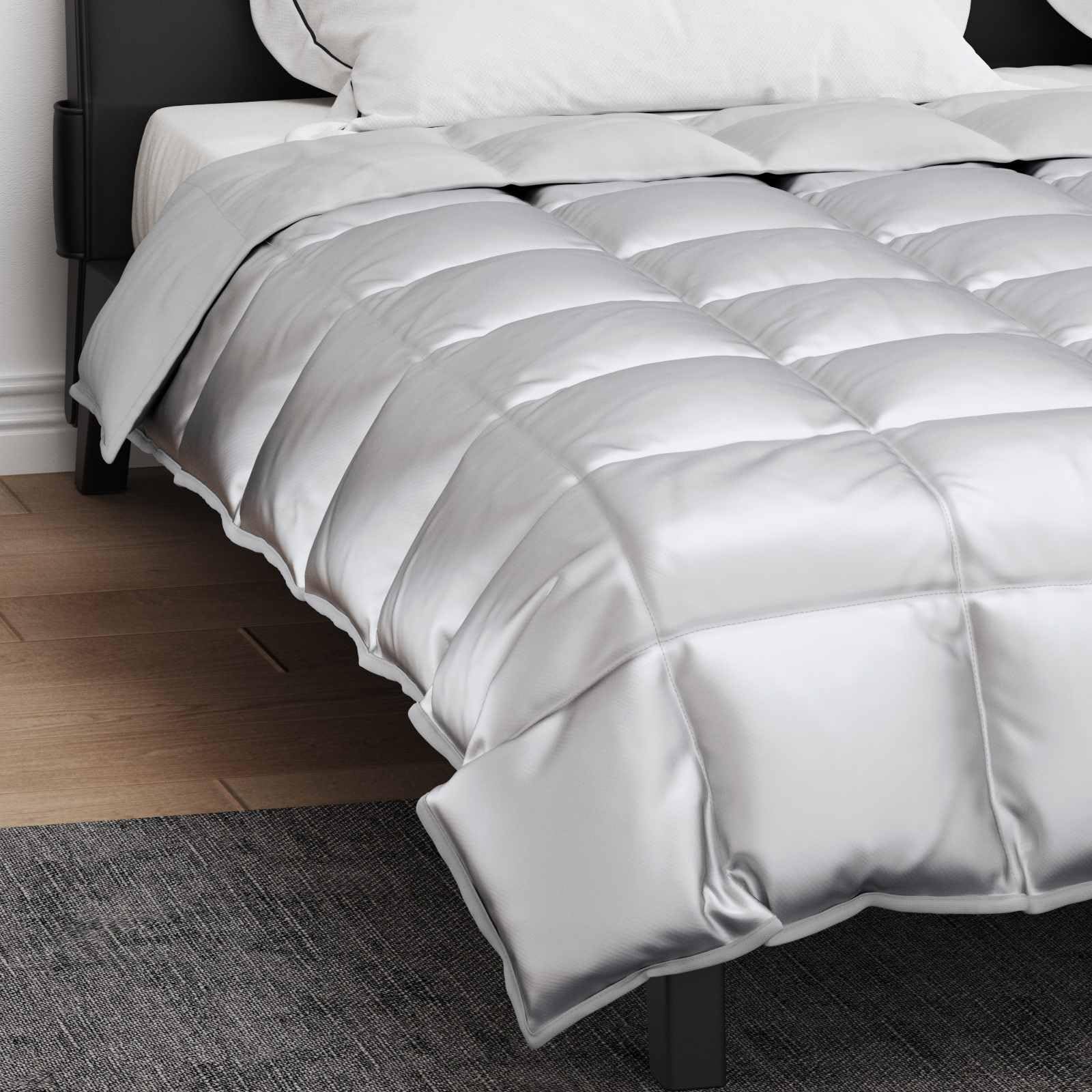 Generico Duvet Invernale Argento 200 x 240 cm Satin e Micropile,Biancheria,Lenzuola e Coperte,Trapunte e piumini-42025864