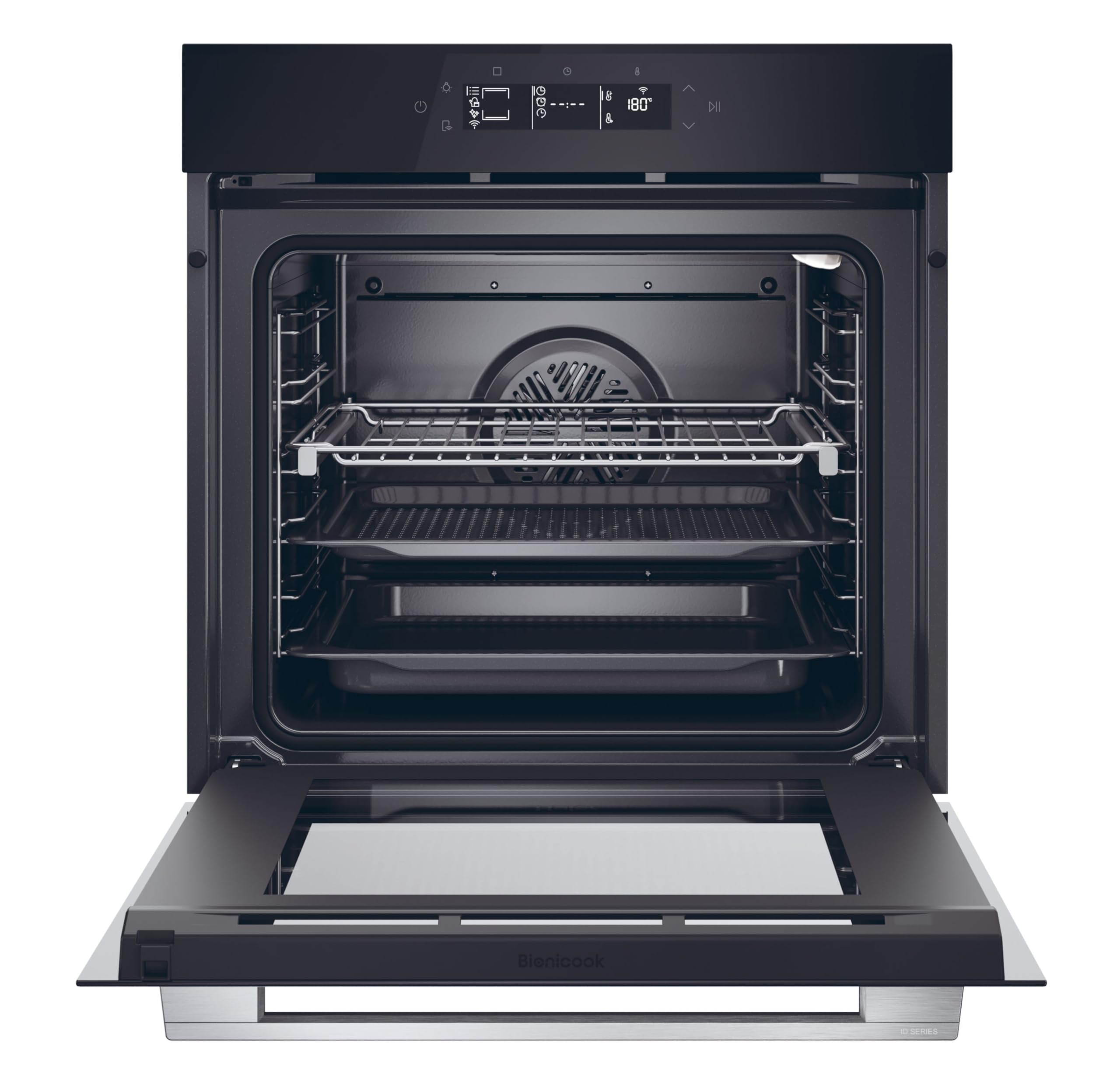 Haier Einbaubackofen ID Serie 2 H6 ID25G3HTX | Nische 60 cm, 78 Liter Volumen, 18 Funktionen inkl. AirFry, Wi-Fi, Heißluft-Beheizung mit Grill, Hydrolyse-Reinigung