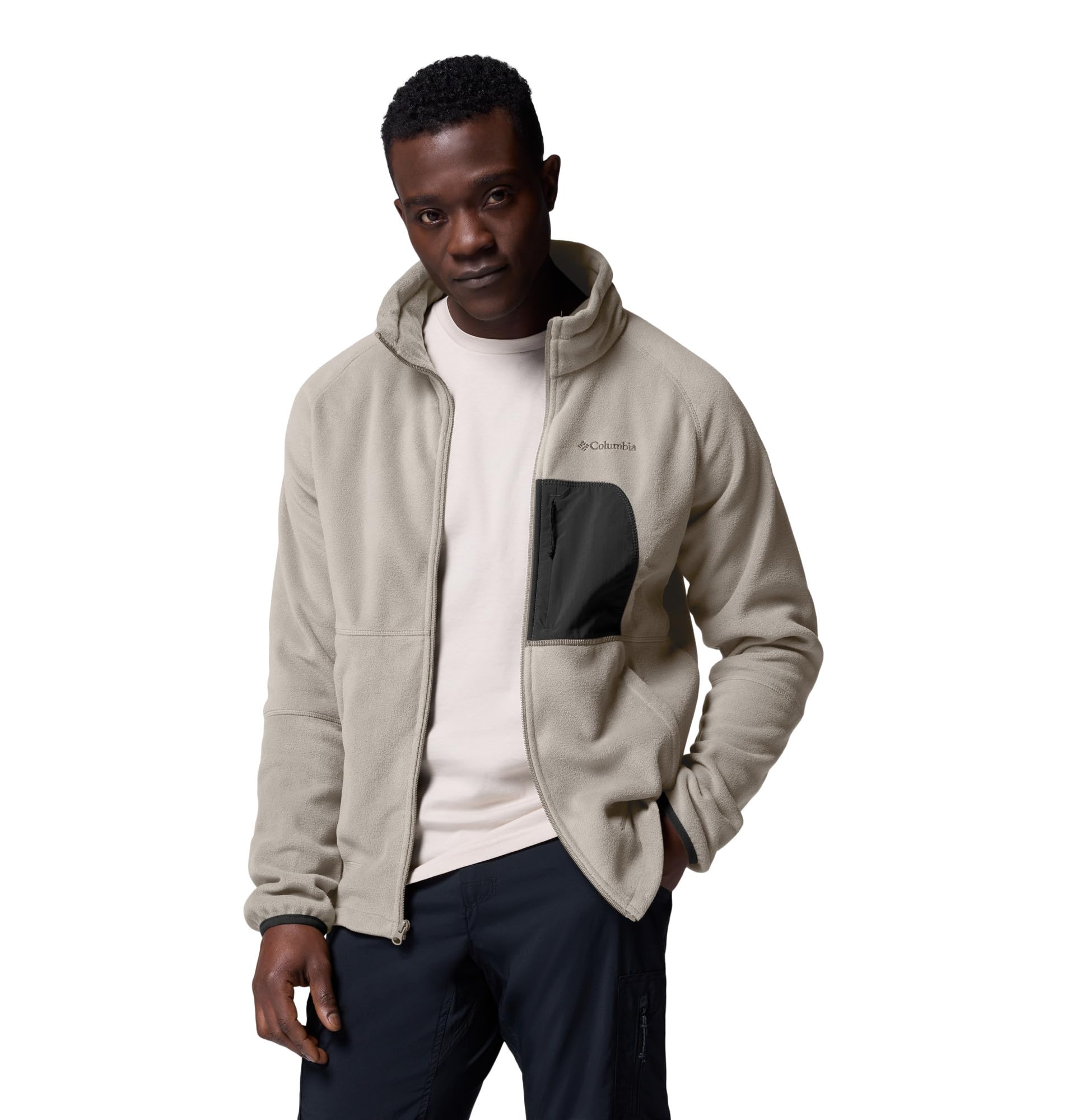 Columbia Men's Rapid Expedition 2 Full Zip Fleece, Full Zip Fleece Jacket, Dark Stone/Black, Small