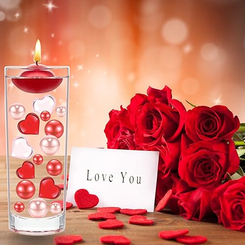 Miniatura 7 de Cqueni 10086 piezas de relleno de jarrón para el día de San Valentín perlas flotantes rojas y blancas cuentas de agua transparentes para decoración