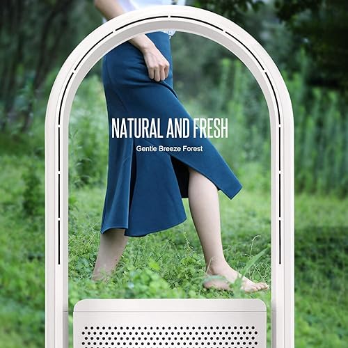 Miniatura 2 de ULTTY SKJ-CR021 - Combo de ventilador de torre sin aspas y purificador de aire, filtro HEPA verdadero 99.97% de caspa de polen, polvo de humo,