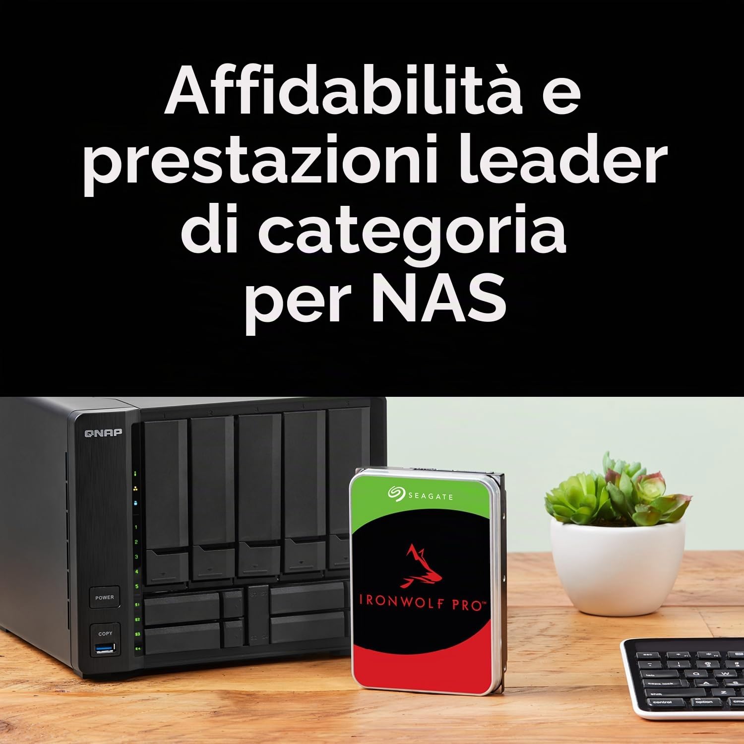 Seagate IronWolf Pro - Disco rigido interno NAS da 28 TB, 3,5", 7200 giri/min, CMR, 512 MB di cache, SATA 6 GB/S, incl. Rescue Service ST28000NT00
