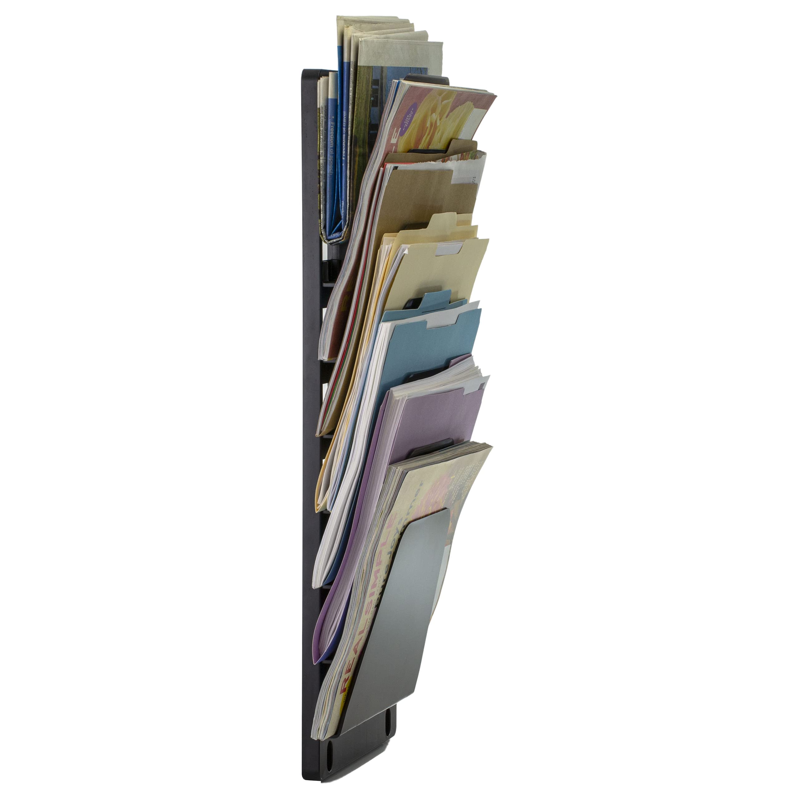 Officemate Wandordnerhalter, Brief/Legal, 7 Taschen, schwarz (21505)