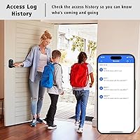 Vista 5 de Cerradura de puerta con teclado con asa, cerraduras de puerta de entrada sin llave, perilla inteligente de huellas dactilares inteligentes