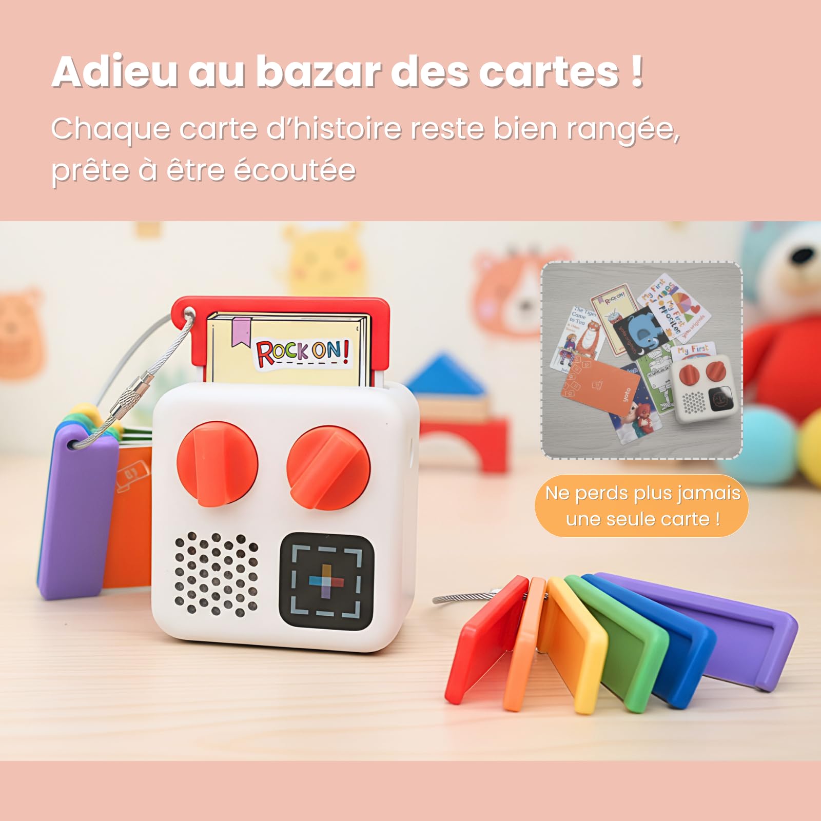 Yoto étui à Cartes 80 Poches Avec Fermeture éclair – Motif Animal Sauvage – Rangement Portable Pour Cartes Audio Yoto, Cartes Bancaires Et ID