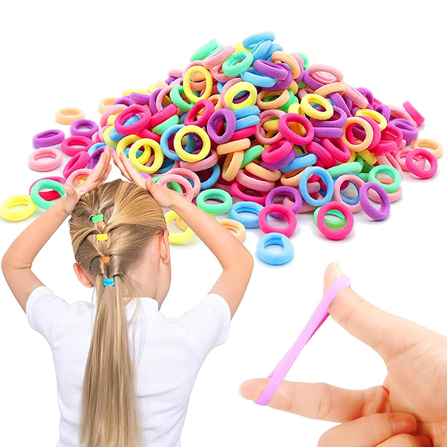 Rock World 50 Pcs Baby Rubber Bands Elastics Hair Ties, Candy Color Seamless girls hairbands,2.5 cm Ponytail Holder Hair Accessories, Multi-colored hair bobbles for girls (B0C5HL47RD) Amazon Price History, Amazon Price Tracker