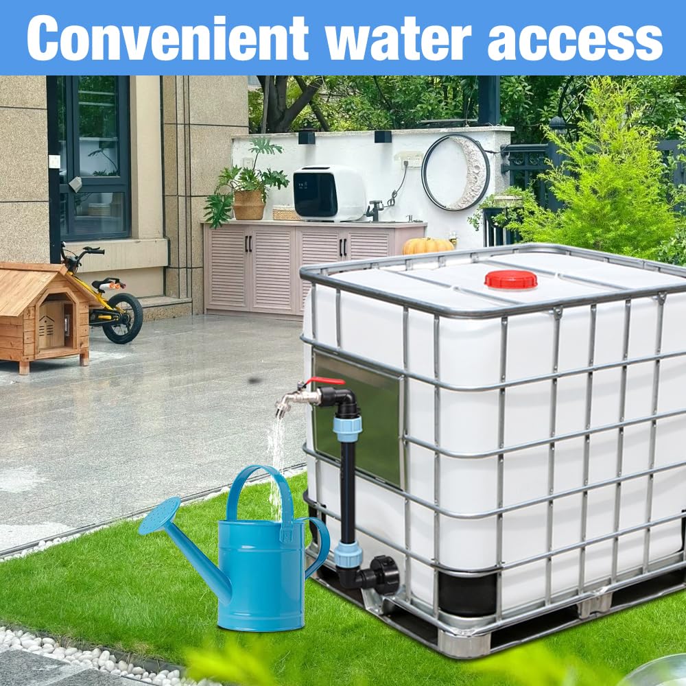 IBC kran łabędzia szyja 3/4", kran spustowy zbiornika IBC, pojemnik IBC S60x6 3/4 cala kran wodny do napełniania konewki, beczka na wodę, zbiornik na deszczówkę 1000 l, pojemnik IBC