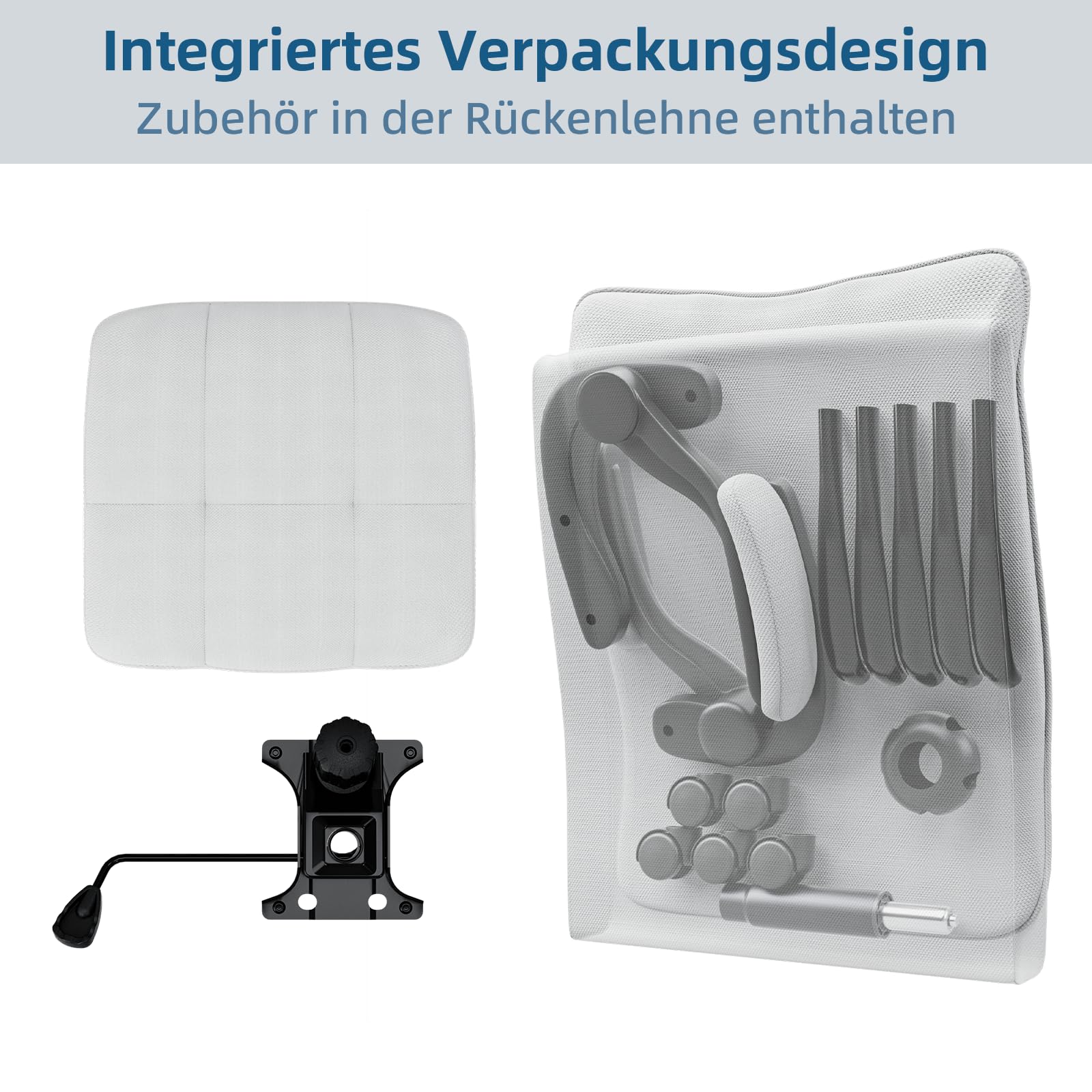 BAYGE Sedia Ufficio, Sedia Ergonomica per Computer con Braccioli Ripiegabili, Poltrona Direzionale con Sedile Largo, Altezza Regolabile, Comoda per Ufficio, Casa e Giochi, Portata fino a 150 kg,Grigio
