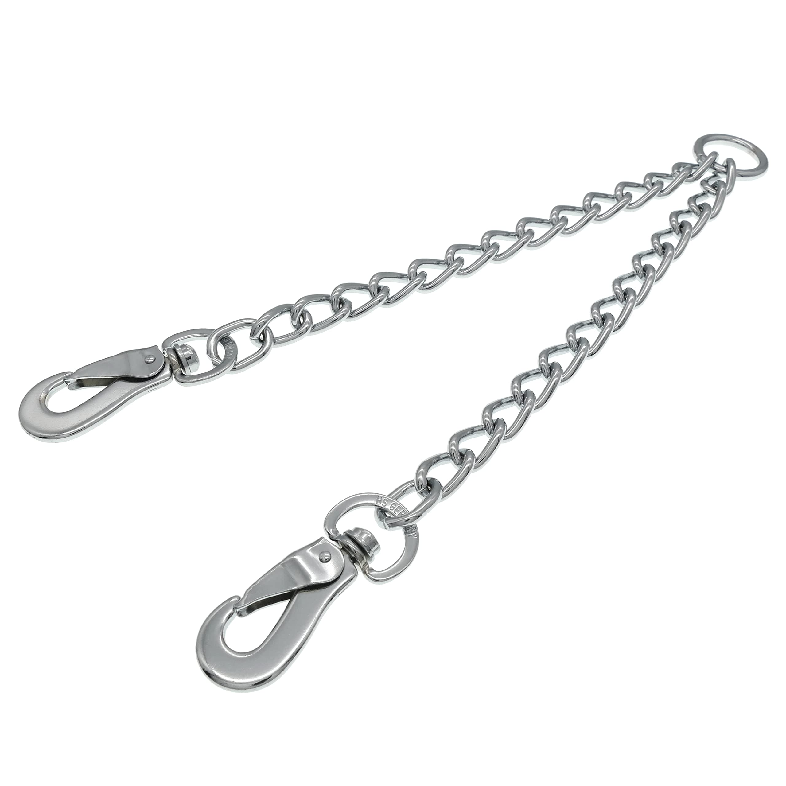 Herm Sprenger Cadena acopladora de dos correas de perro de acero cromado de 4 mm con gancho giratorio para perros medianos y grandes, sin enredos, accesorio de correa doble resistente fabricado en