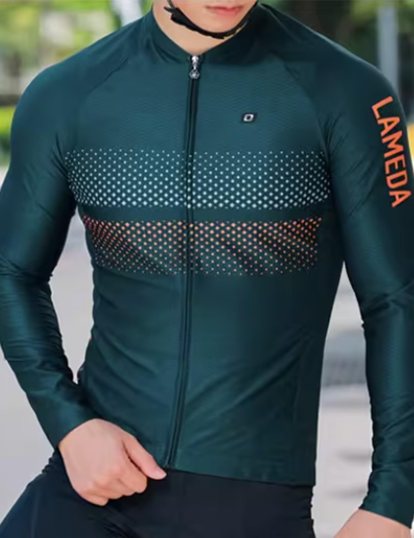 INBIKE - Maglia da ciclismo da uomo, a maniche lunghe, traspirante, leggera, ad asciugatura rapida, riflettente, con 3 tasche posteriori