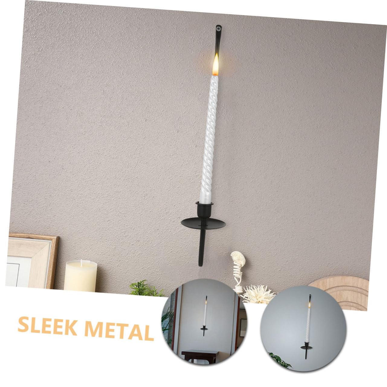 Wandkerzenhalter aus Eisen, Schwarze Moderne Wandkerzenständer