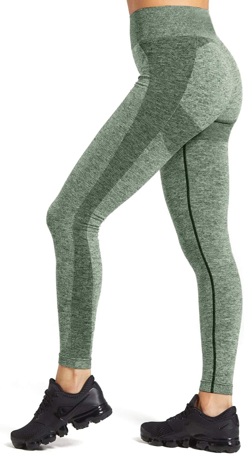 AoxjoxYoga Pants for Women High Waisted Gym Sport Ombre Seamless Leggings
