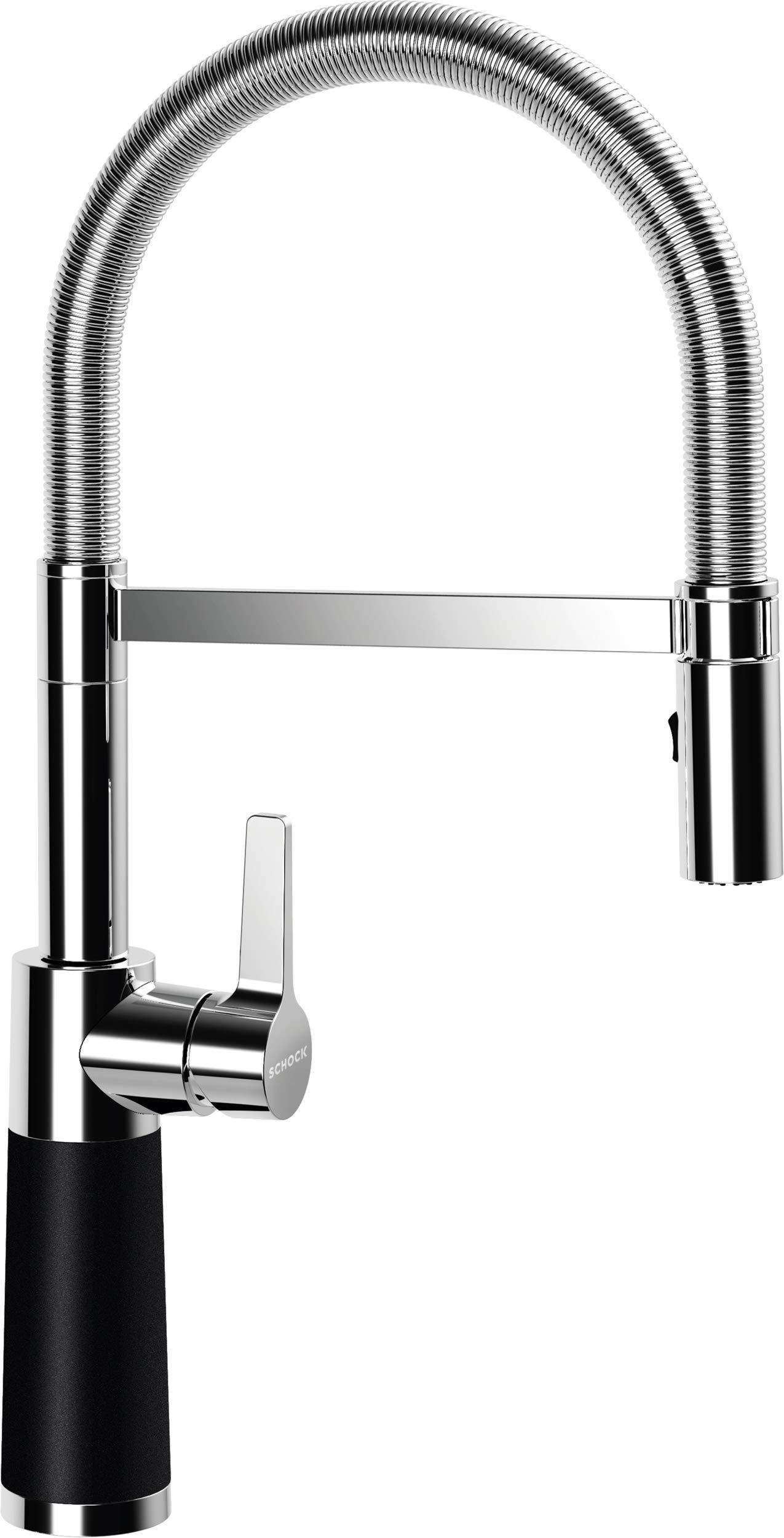 SCHOCK TANOS Küchenarmatur – Edelstahl, Ausziehbarer Auslauf, 379 Mm Hoch, Mit Flüsterperlator