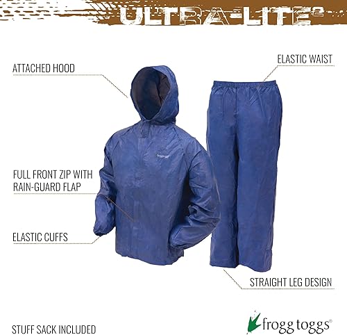 Miniatura 14 de FROGG TOGGS Traje de lluvia transpirable impermeable Ultra-Lite2 de 2 capas para jóvenes Amarillo,Azul,Negro