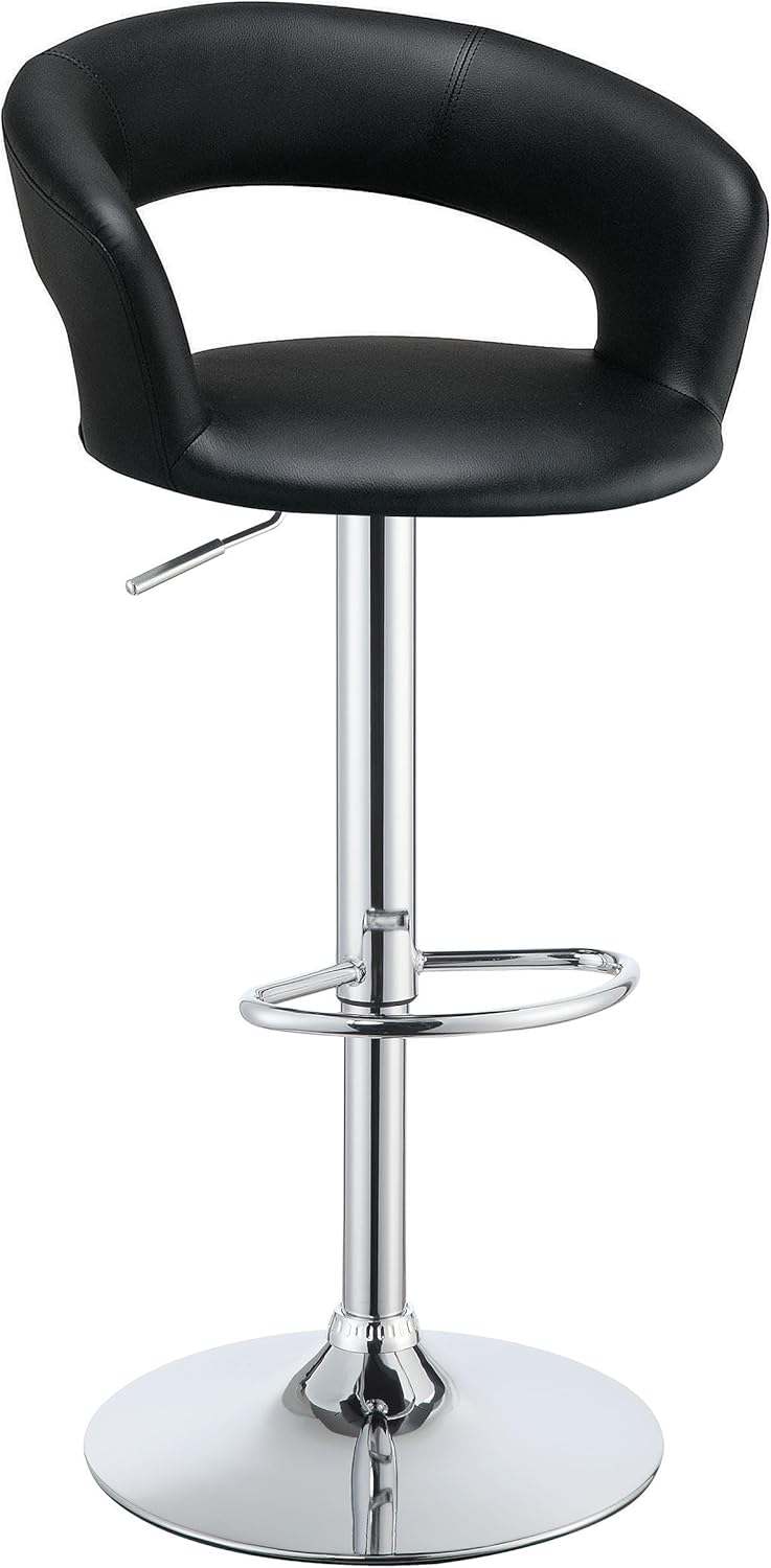 Coaster Home Furnishings Barraza 29" Adjustable Height Bar Stool Black and Chrome 120346