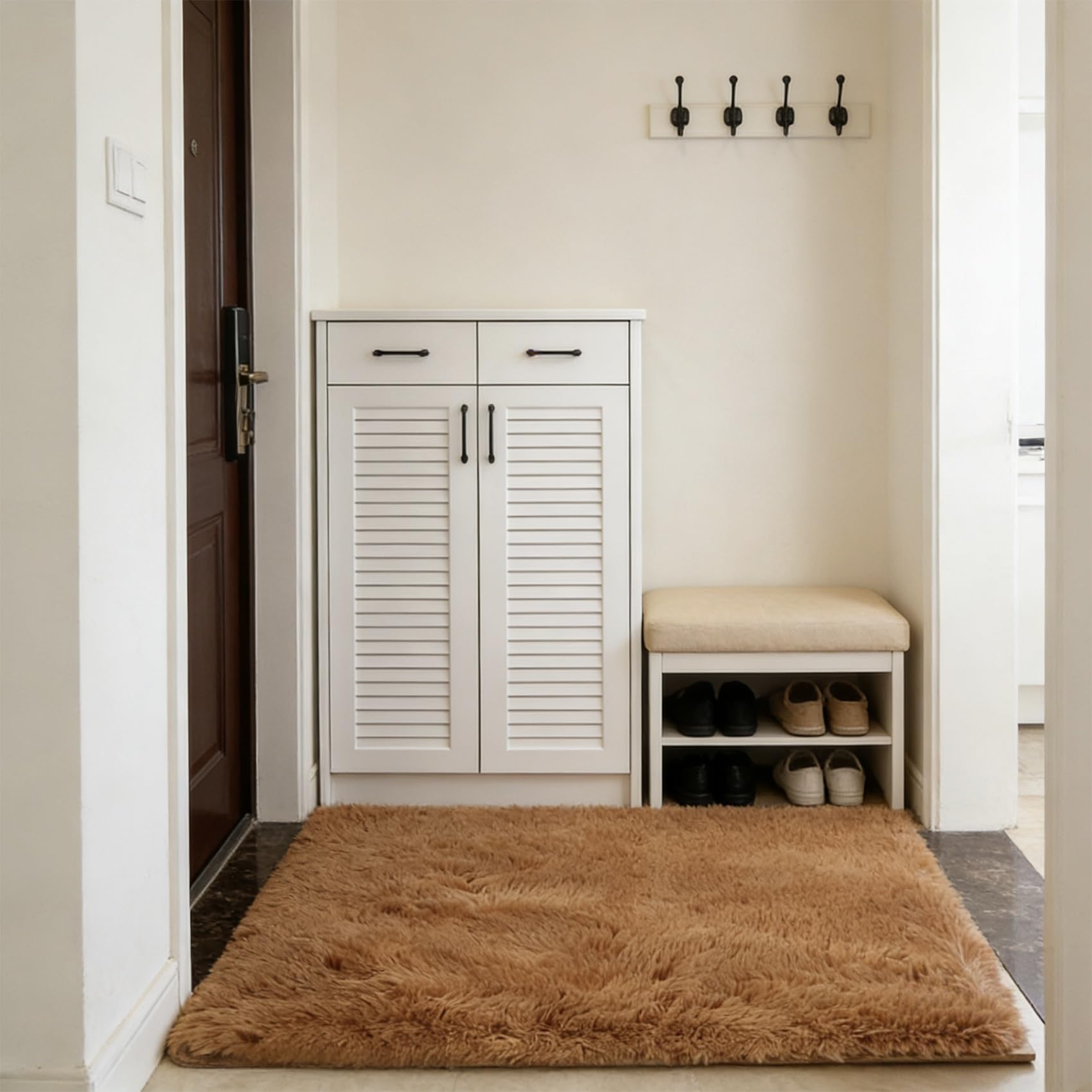 Tapis de salon antidérapant et facile à entretenir pour sol glissant