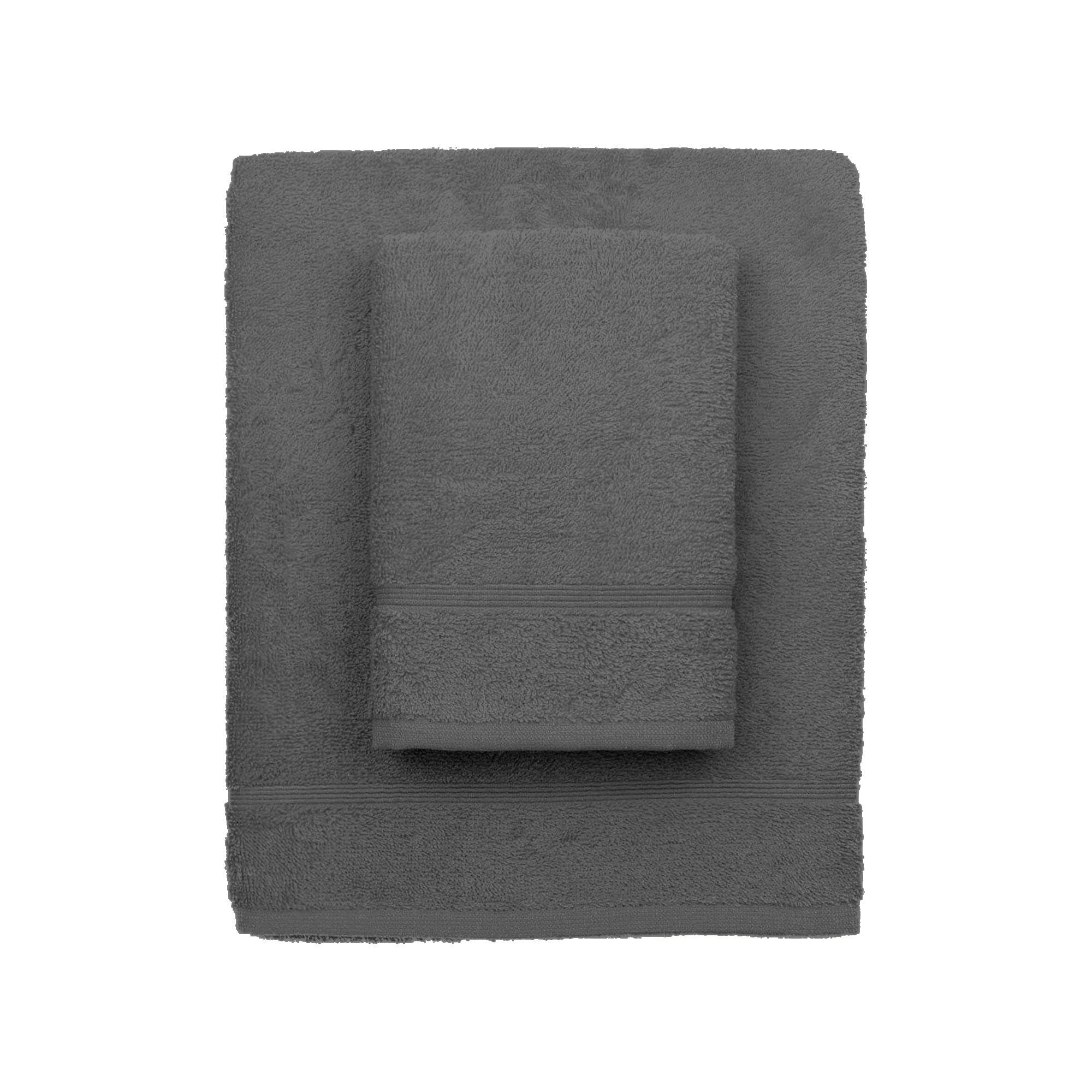 zer0bed, Lilac Bath Towels, Set of 2 Bath Towels, Face Towel, Bidet Towel, Plain Colour, Anthracite, 100% Cotton, Set of 2