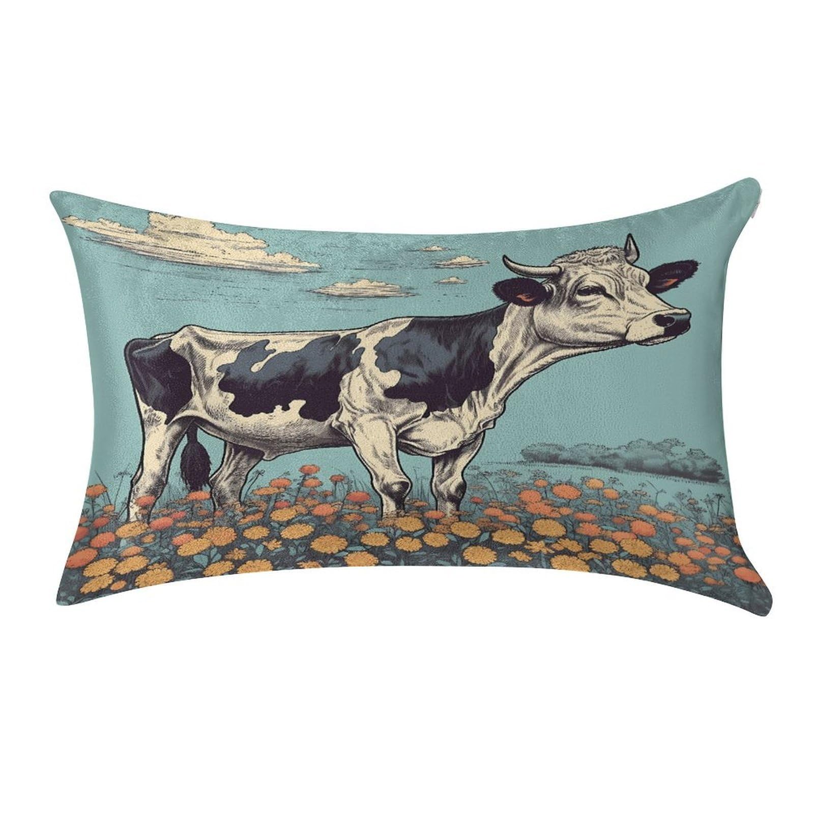 Btcowzrv Style Hand Drawn Cow Pillow Cover Pillow Case Pillowcase