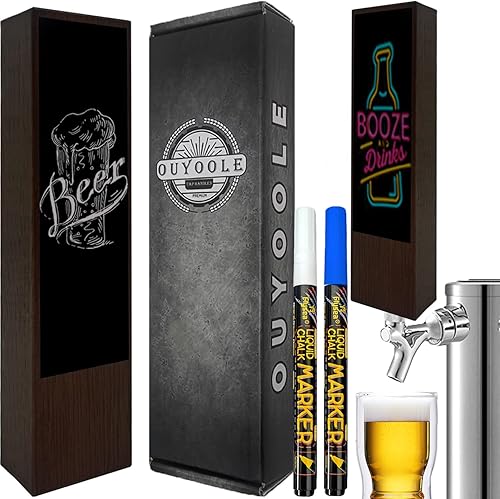 Miniatura 1 de Mango de grifo de cerveza, mango de madera maciza con 2 bolígrafos, asas de grifo para kegerator, cerveza casera y bares. Gran regalo para amantes