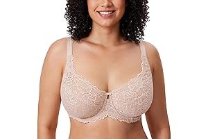 36i Women's Plus Size Minimizer and Full Coverage Lace Unlined Bra