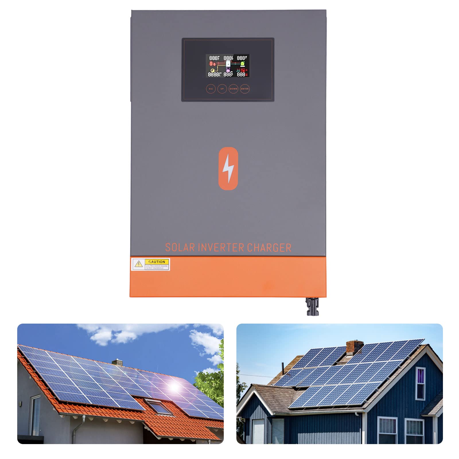 Hybrydowy falownik 24 v 4500 w/30 V 6500 w/48 V 10200 W z ekranem dotykowym ładowarka solarna z ładowarką, sieć priorytetowa, solarny regulator ładowania (24 V 4500 w)