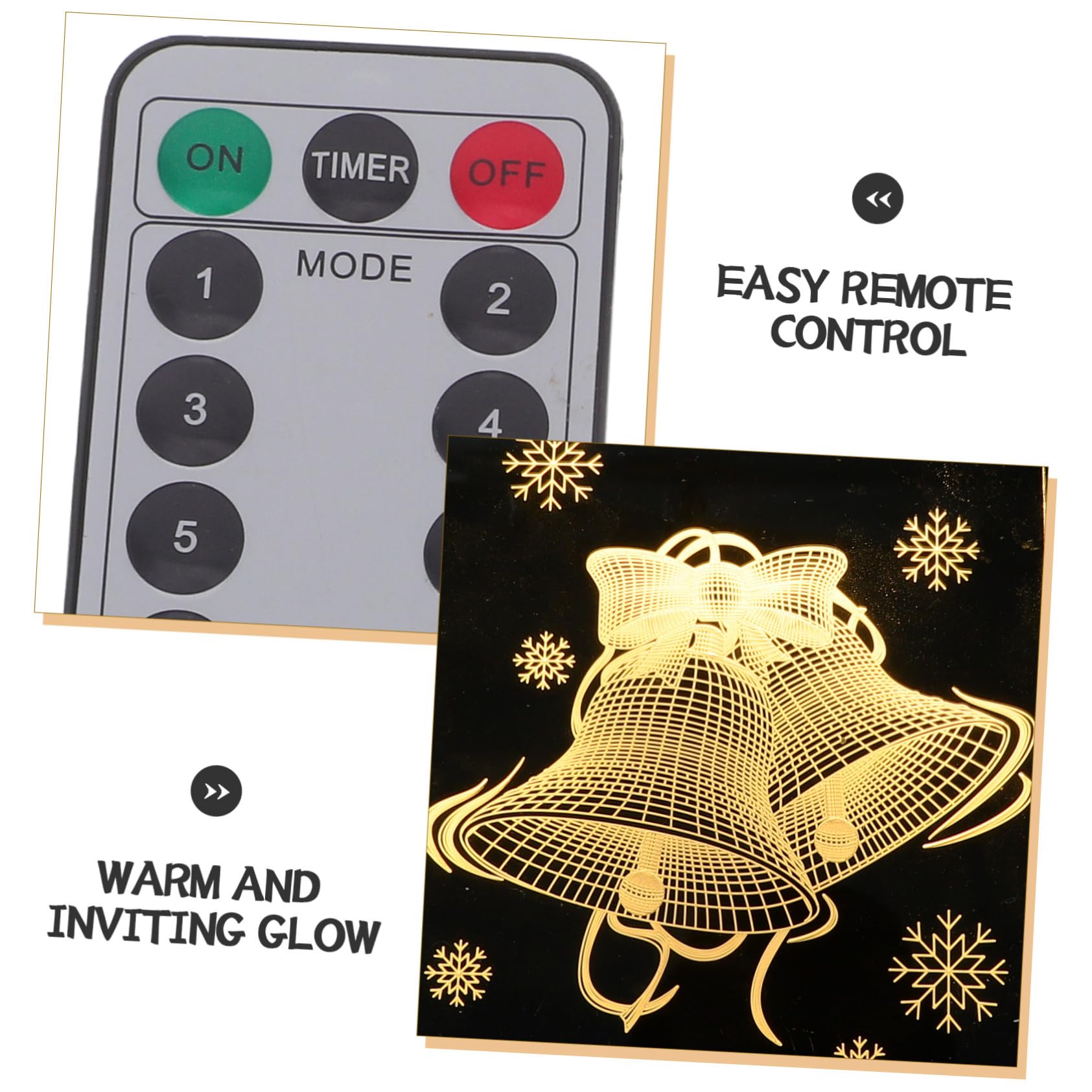 ULTECHNOVO Rideau Lumineux de Noël à LED avec Motifs Bonhomme Flocon Lumière Ambiance Chaude Télécommande Décoration Intérieure pour Fenêtres et de Noël