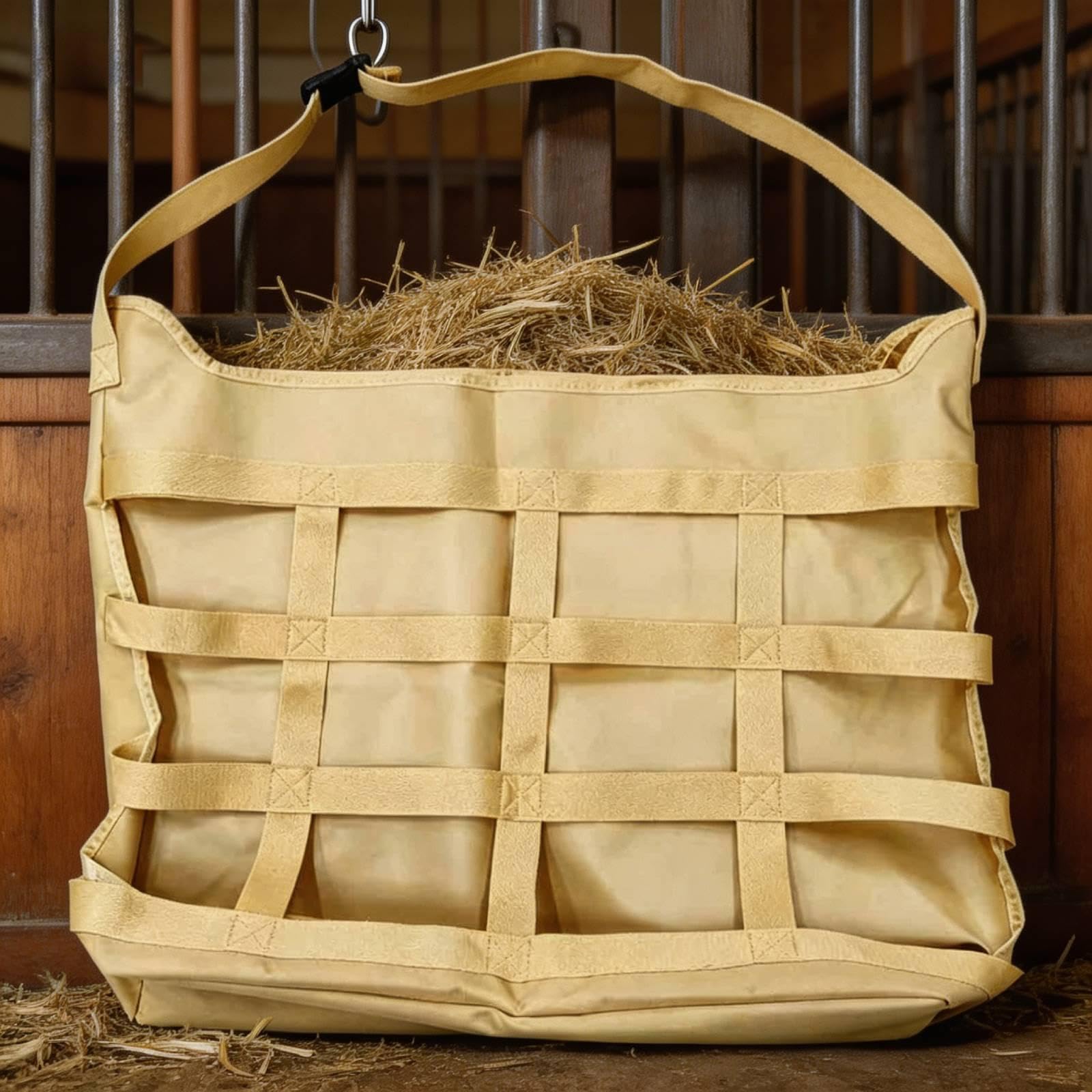 Hay Bag for Horse Sheep Farm Animals Wall Stall Feeding Organizer Hay Feeder-image-30