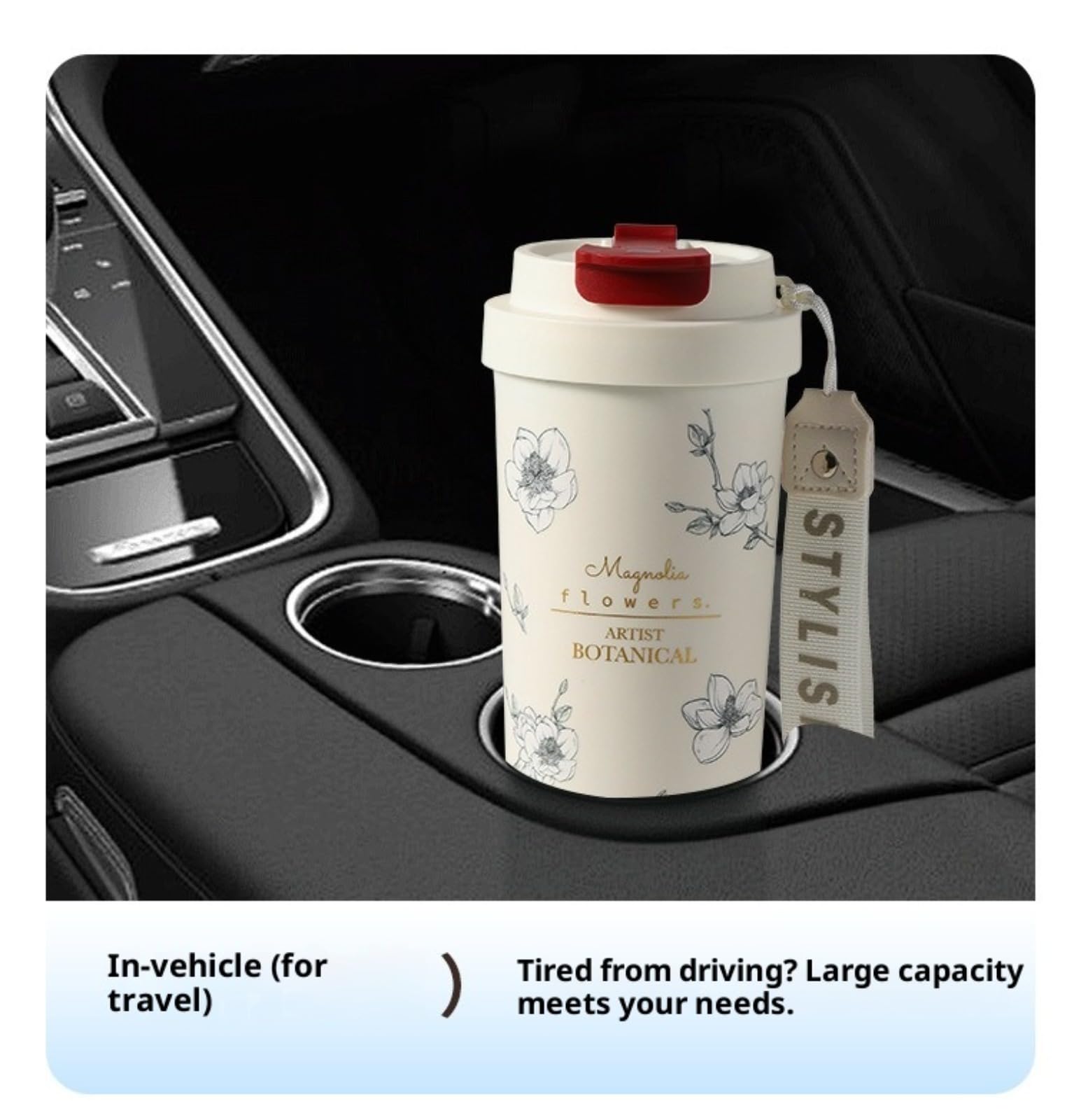 Tazza da 550 ml con rivestimento interno in pura ceramica e cannuccia, ideale per bere direttamente e per un doppio utilizzo; adatta come tazza da caffè in ufficio o come tazza da viaggio in auto.