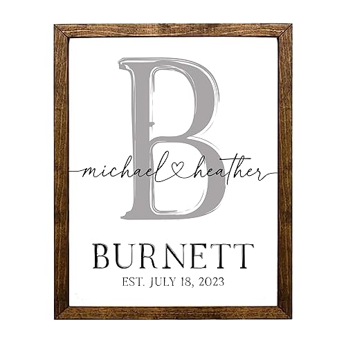 Miniatura 6 de Personalized Wood Sign  Custom Names & Established Year  Unique Wedding & Anniversary Gift  Cherished Bridal Shower Surprise  Lovely Bedroom Wall