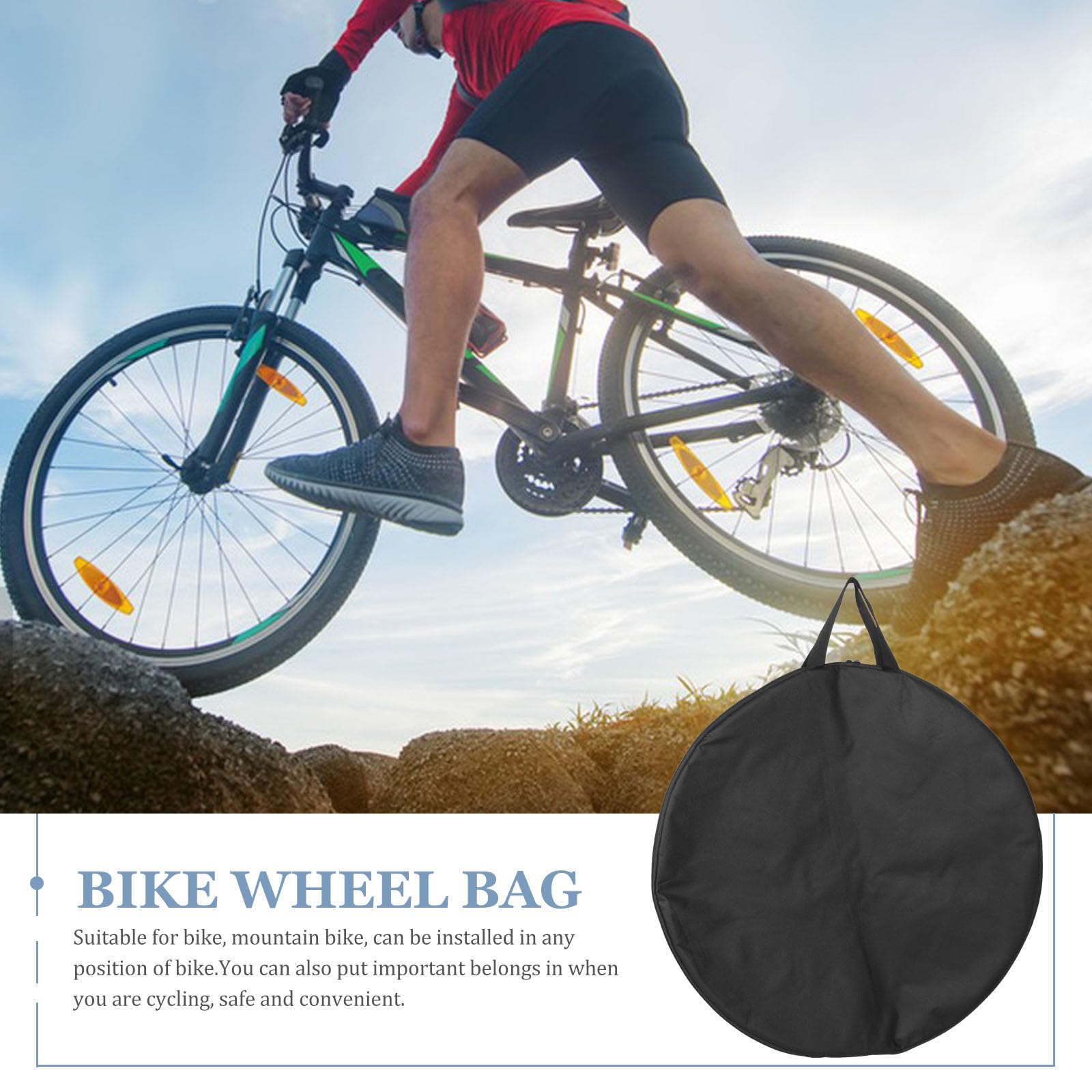 FOMIYES Fahrradtasche für Rennräder und Mountainbikes 70cm mit Gepolstertem Innenfutter und Verstärkter Felgentasche Fahrradzubehör für Vorder und Hinterräder Praktisch für Radsport und