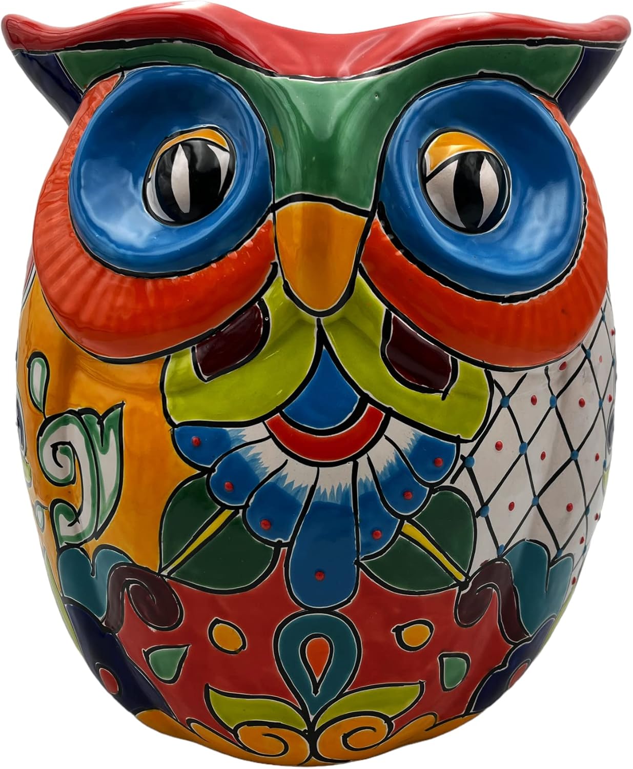 Talavera Owl Planter Large Double Sided Pot Cute Buho