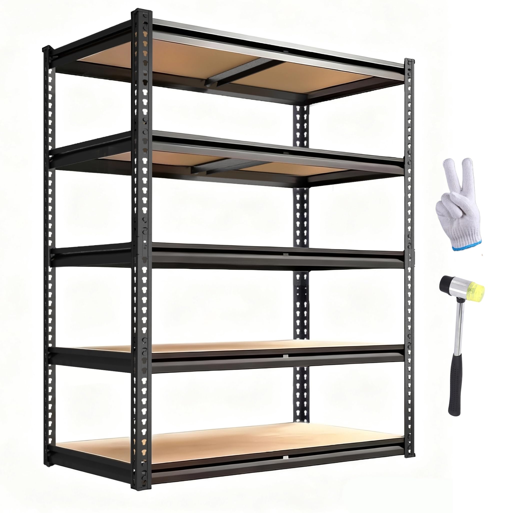 Storage Rack,2400 LBS Garage Shelving Units,16" x 35.5'' x 72'' Storage Shelves Heavy Duty, Basement Shelving, Metal Shelving Units Free Standing