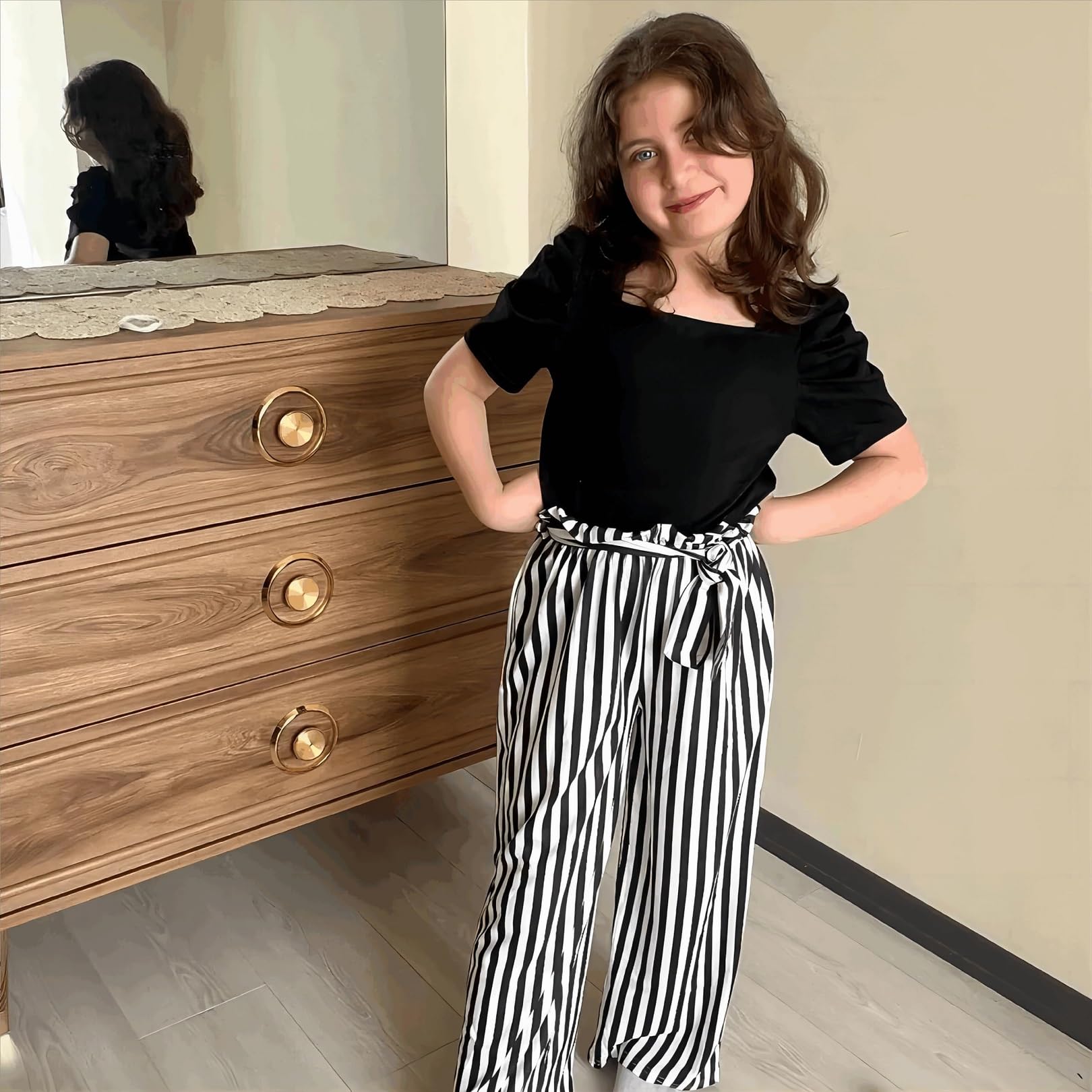 Arshiner Filles Ensembles de Vêtements Enfants Coton Tshirt et Pantalon Set Été Loisirs Mode Deux Pièces pour Filles 5-14 ans