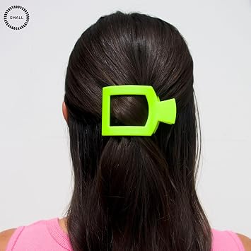 TELETIES - Small Flat Square Clip - Ideal for Thin-Medium Hair - For Lying Down, Yoga, Driving & More - Strong Grip, Bendable Teeth, Comfortable Curved Design - For All Hair Textures - Summer Brights