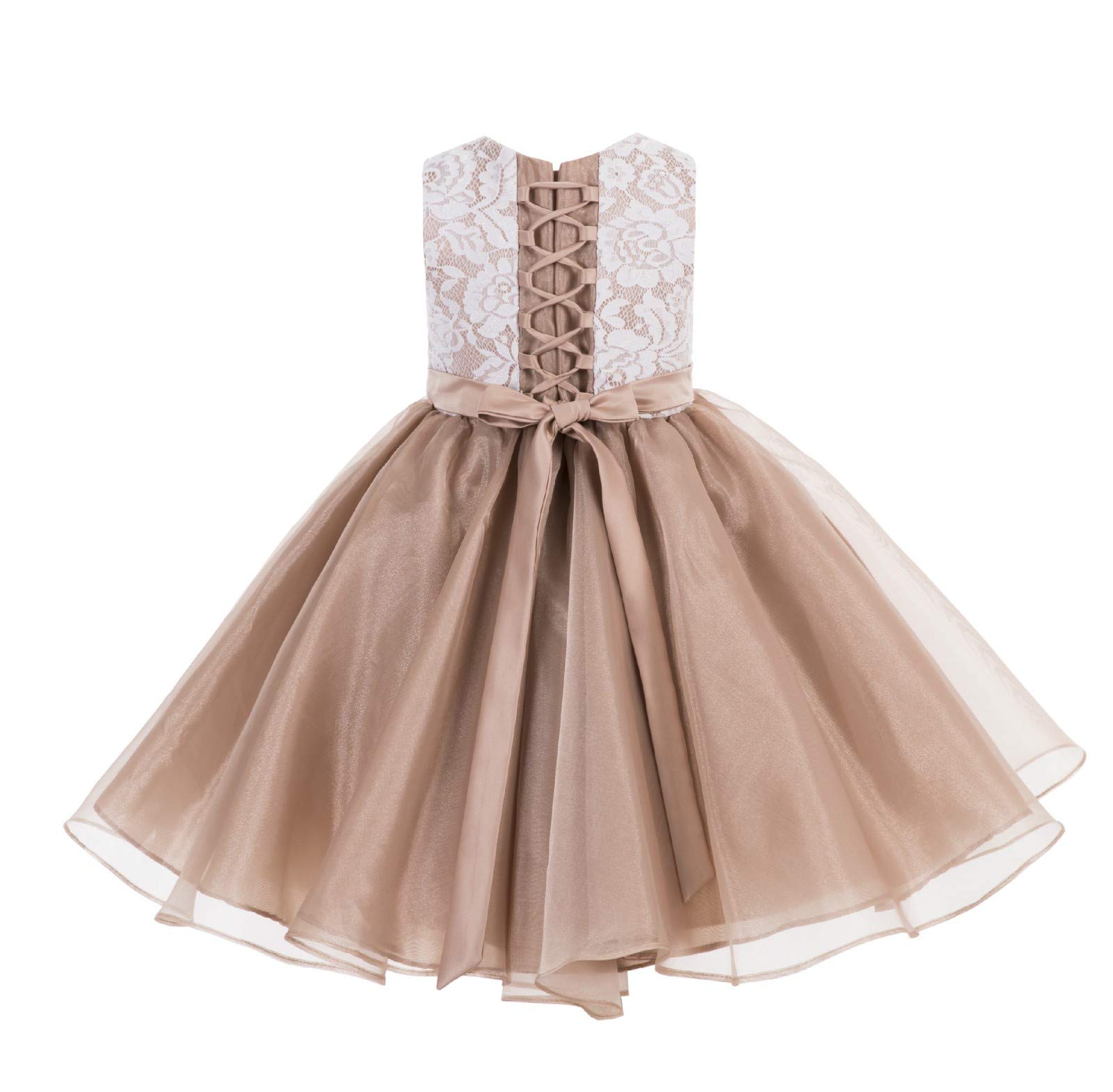 ekidsbridal Encaje Organza Junior Vestido de niña de flores ocasión especial bautizo vestido 186F