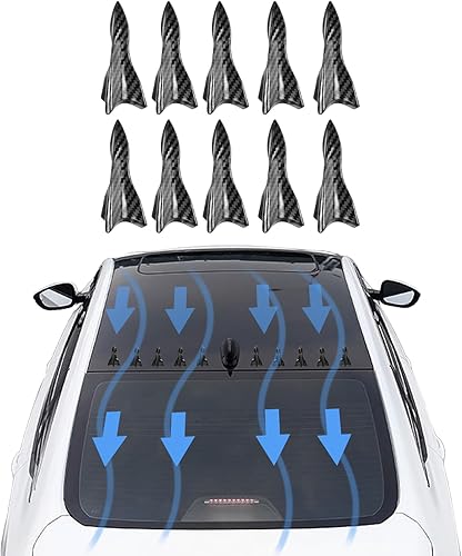 Alerón trasero de techo de 10 piezas, alerón automático de ala de techo, antena de aleta de tiburón, difusor de alerón de alerón de alerón de aleta