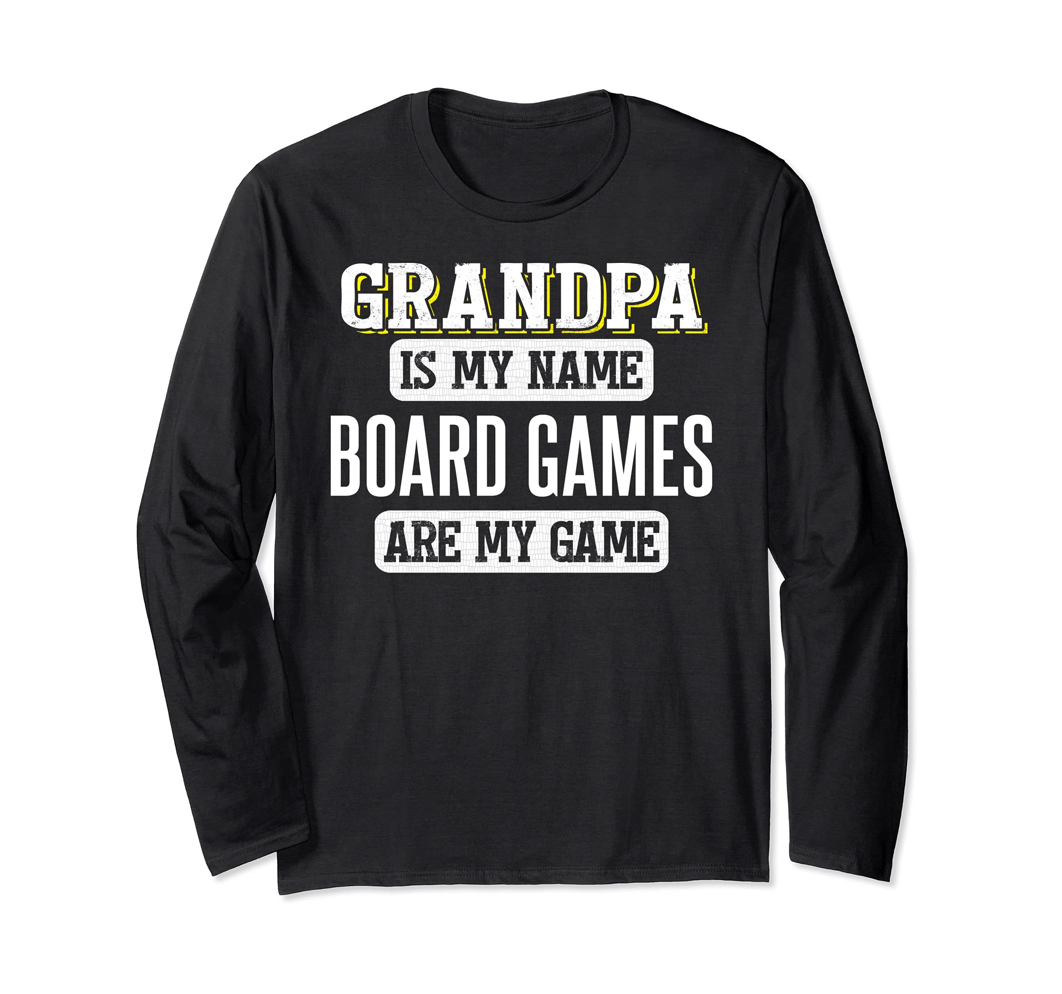 Funny Board Games Gift for Grandpa Fathers Day Design Long Sleeve T-Shirt