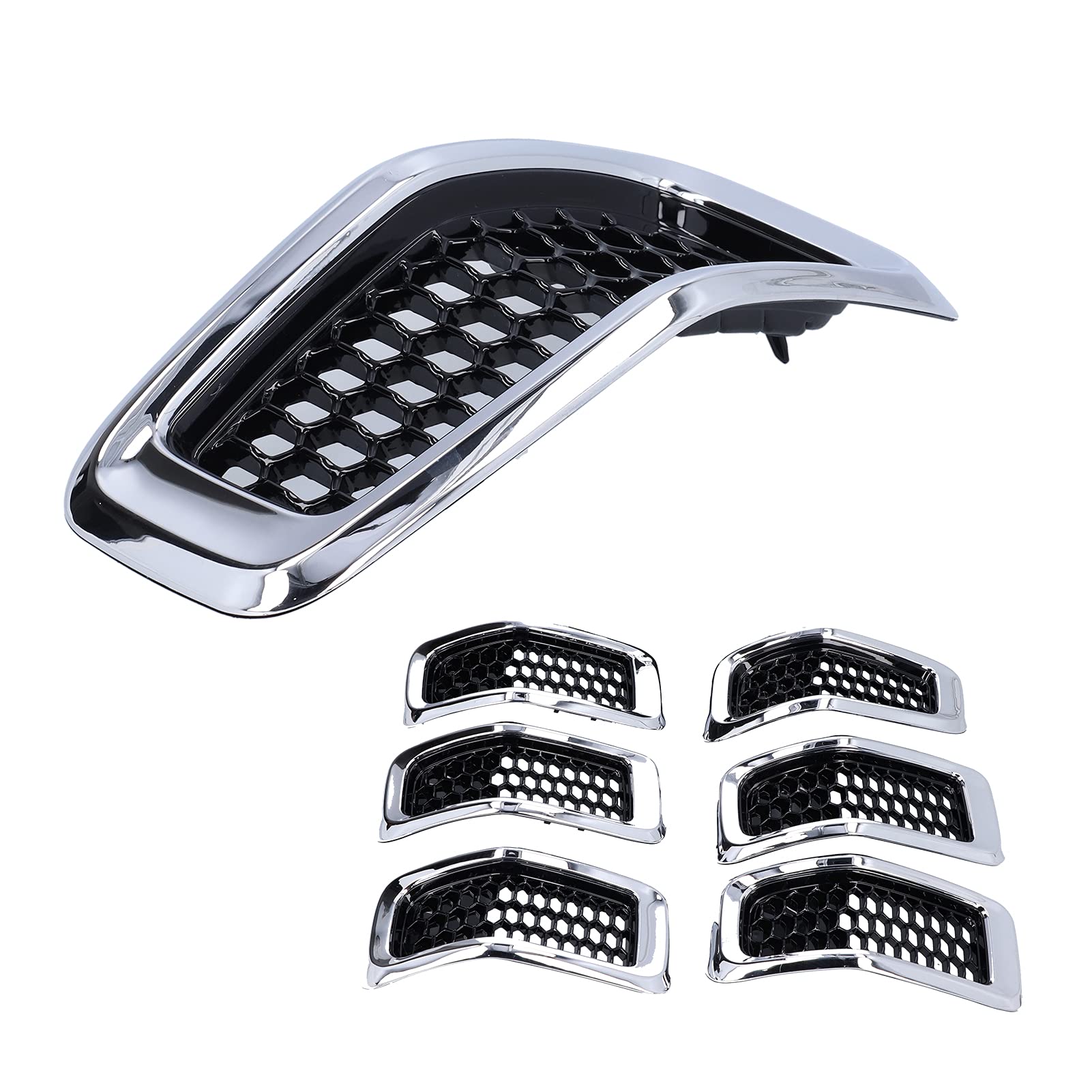 Generic Inserti per Griglia Anteriore, Rivestimento in Rete Elegante e Resistente, Adatto per Cherokee 2014-2018, 7 Pezzi per un Aspetto Elegante, Adatto per gli Appassionati di Auto (cornice