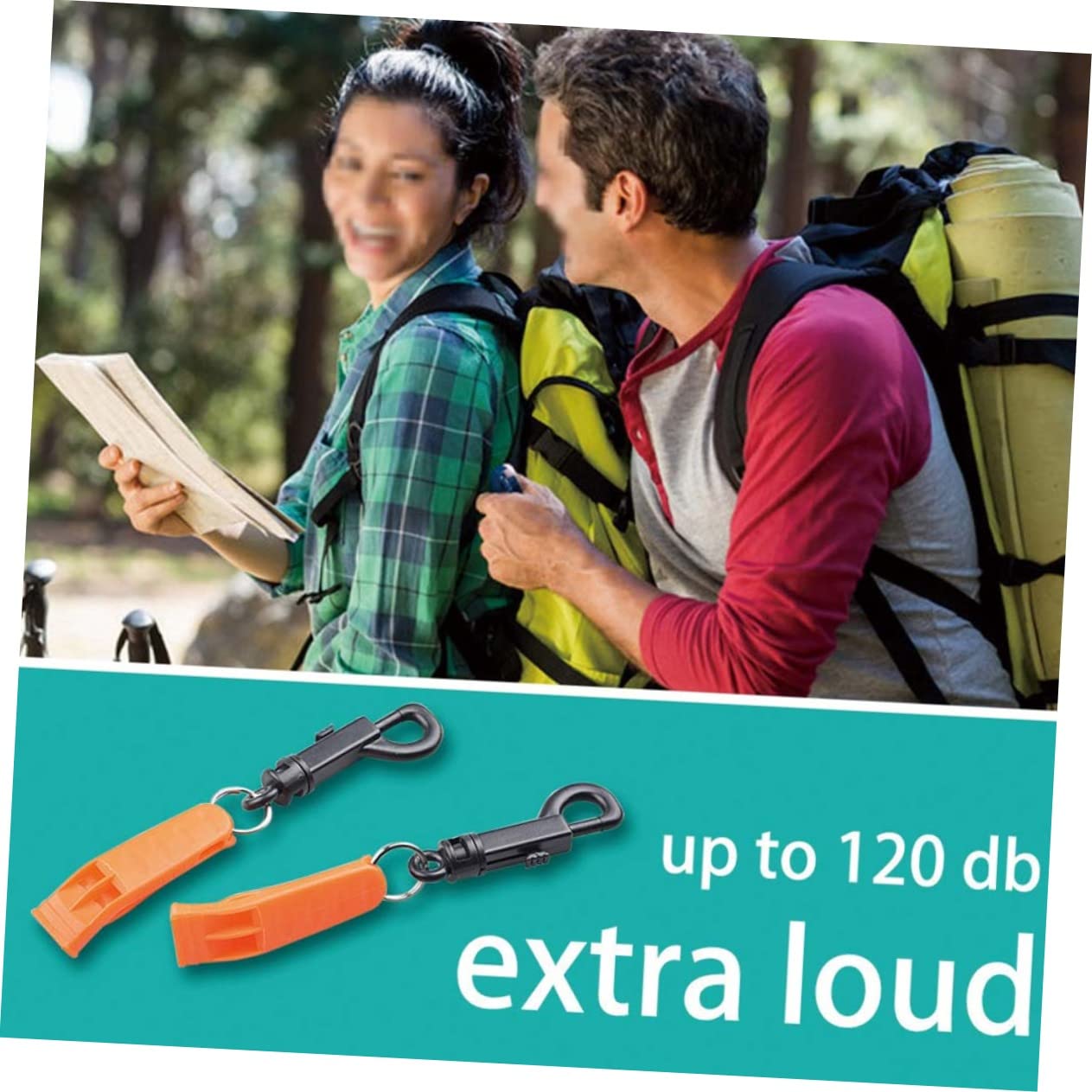 BESTonZON Fischietto D'emergenza Campeggio Emergenza Fischio Partite Palestra Whistle Rescue Camping Fischio di Sopravvivenza All'aperto Fischietto con Gancio Plastica Orange
