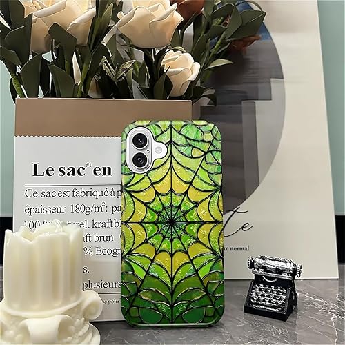 Miniatura 543 de Funda para iPhone 11 Pro Funda, Diseño de Patrón de Mosaico de Vidrio en Tono Verde - Protección Dual Híbrida Silicona + PC Duro Resistente a Golpes
