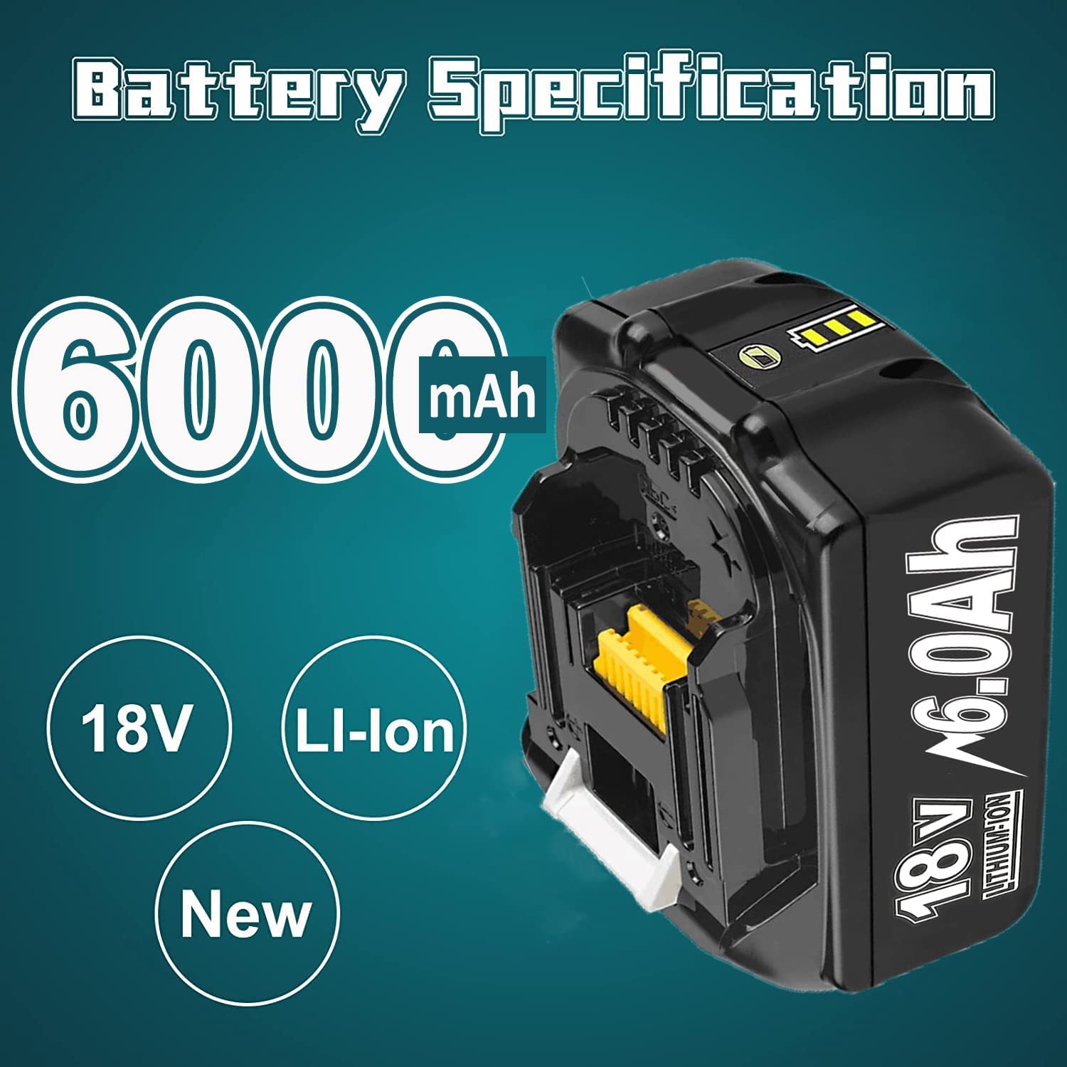 PDstation 18V 5.0Ah Batterie de Remplacement pour Makita BL1860B BL1850
