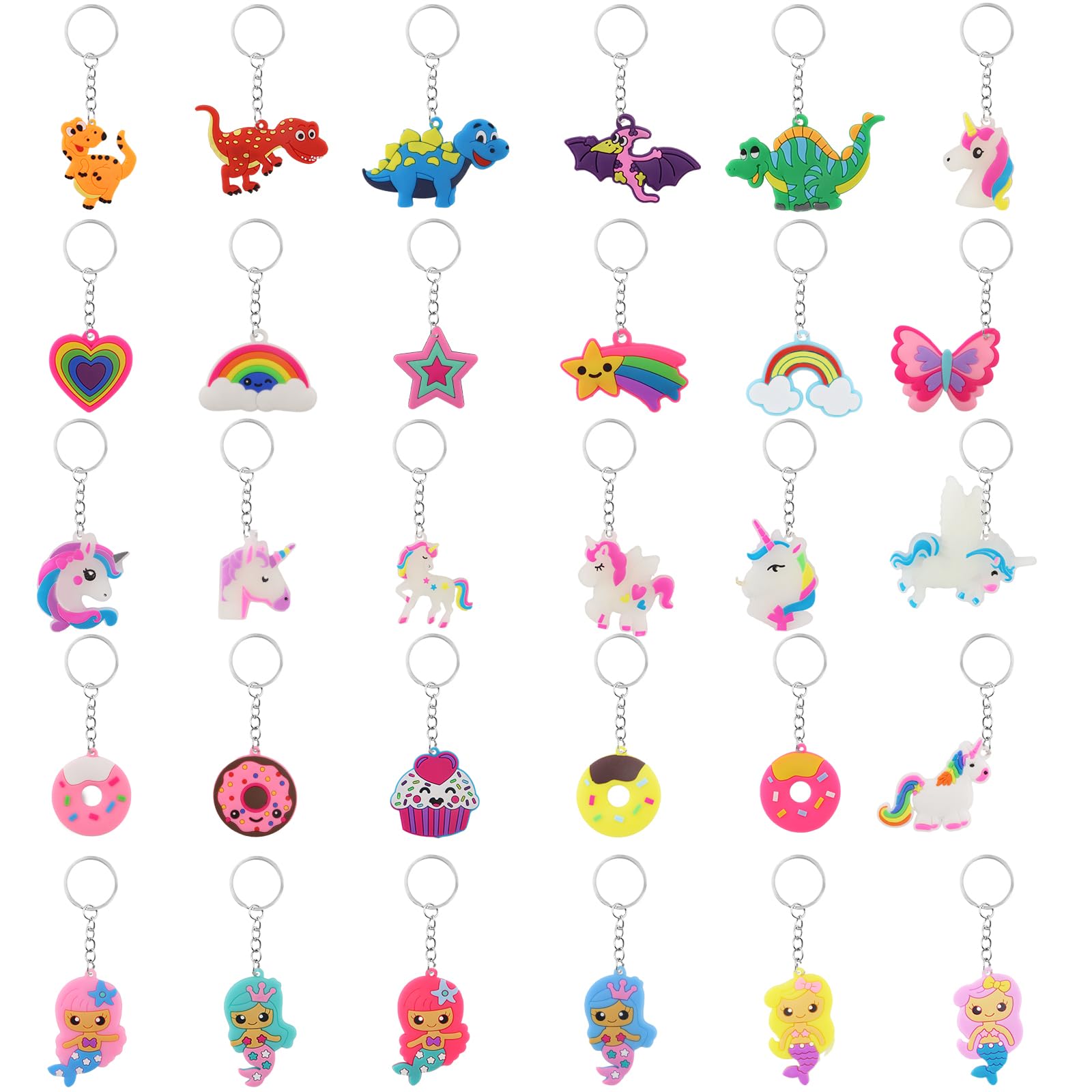 JZK Set Di 30 Portachiavi Con Animali Della Giungla Per Bambini, Portachiavi Con Animali Selvatici Per Bambini Bomboniere Di Compleanno Omaggi Regalo Di Ringraziamento, Zebra, Tigre, Leone, Elefante - 3