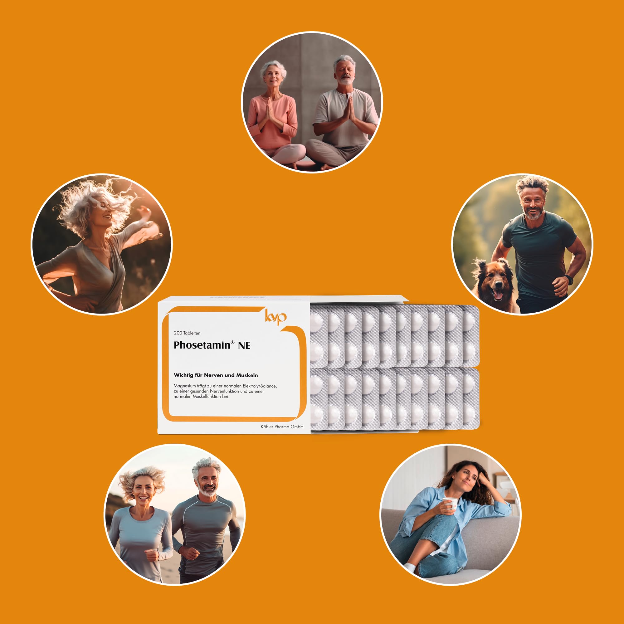 NE Tabletten – Elektrolyte & Ei-Lecithin zur Unterstützung von Nerven, Muskeln & Energiestoffwechsel – mit Magnesium, Kalium, Calcium in Citratform – gentechnikfrei & vegetarisch, 200 St