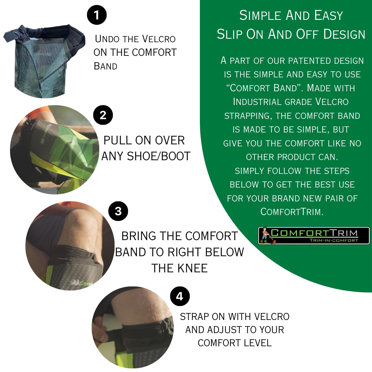 ComfortTrim - Protectores de piernas para comer malas hierbas, recortar y cortar el césped