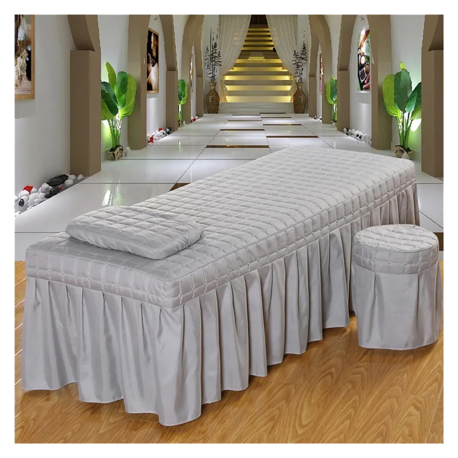 Sábana De Cama For Salón Belleza, Colchón Acolchado Grueso, Falda, Colcha Con Agujero For La Cara Para camillas de masaje(4,190cm x 70cm)