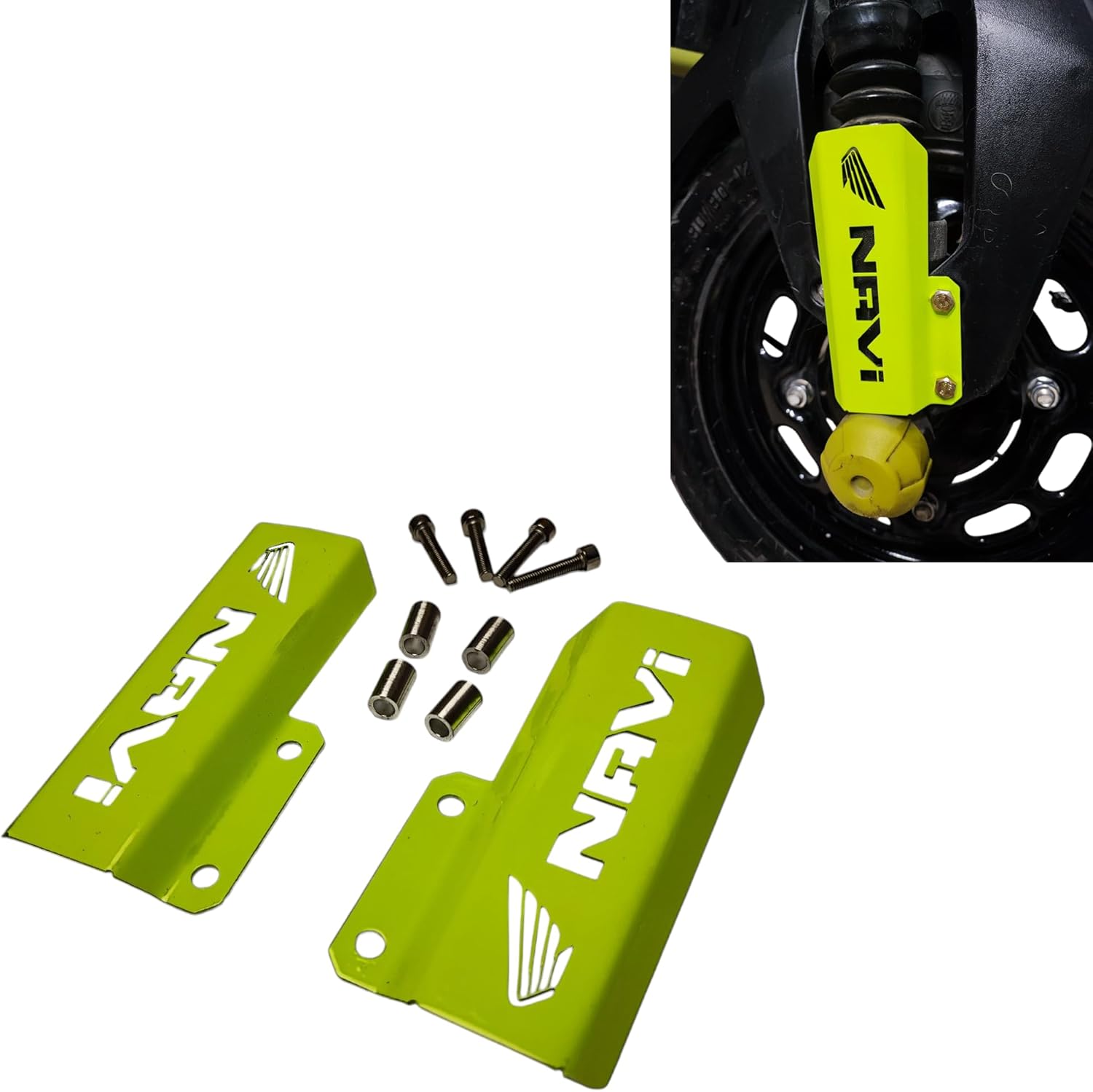 Motorcycle Front Fork Guards (Pair) Compatible with Honda Navi (Dark Green)