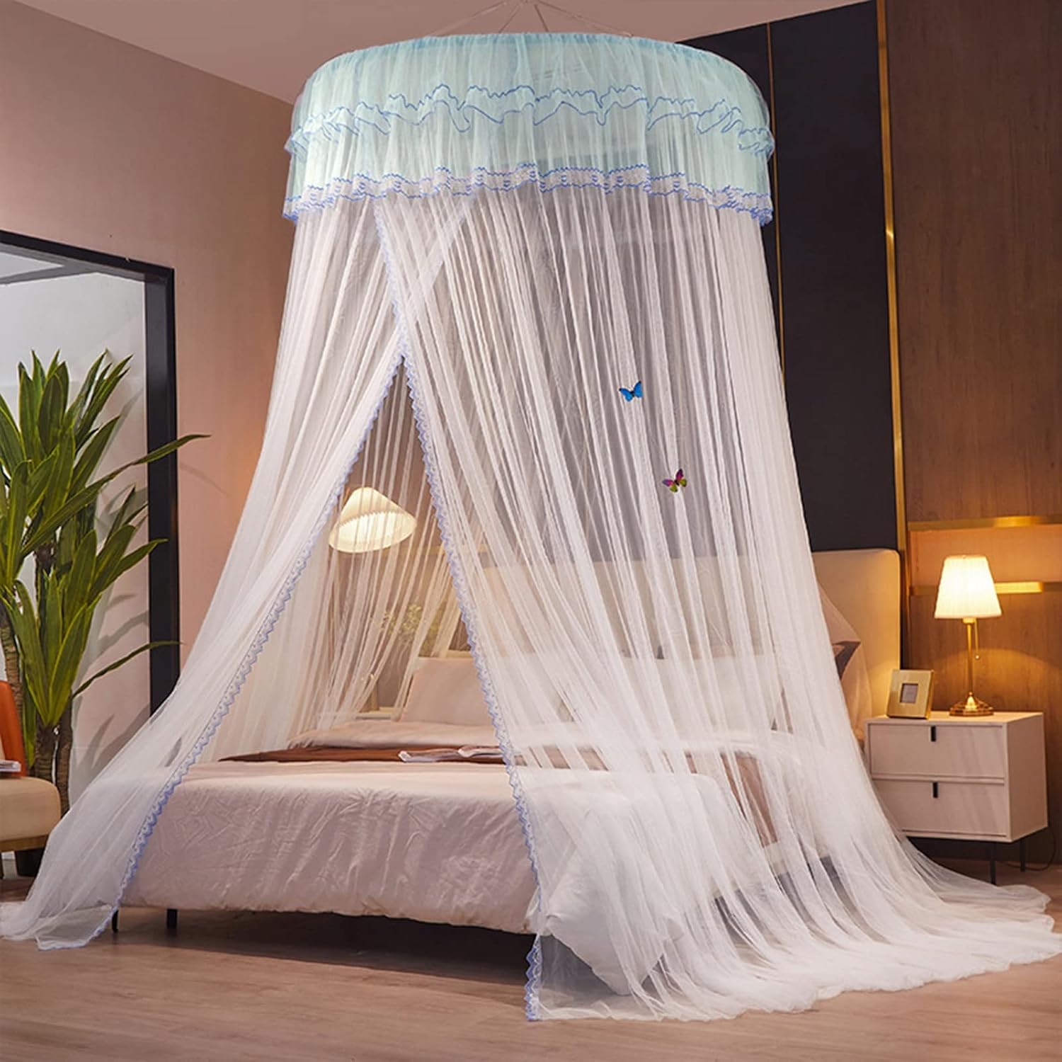 Mosquito Net Princess Bed Canopy Mosquito Net Punch-Free Installation Large Dome Hanging Bed Net Tent