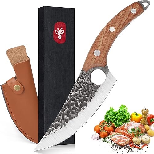 Miniatura 2 de ZENG Cuchillo de carnicero forjado a mano para cortar carne con vaina cuchillo de carne de acero de alto carbono cuchillo de cocina cuchillos
